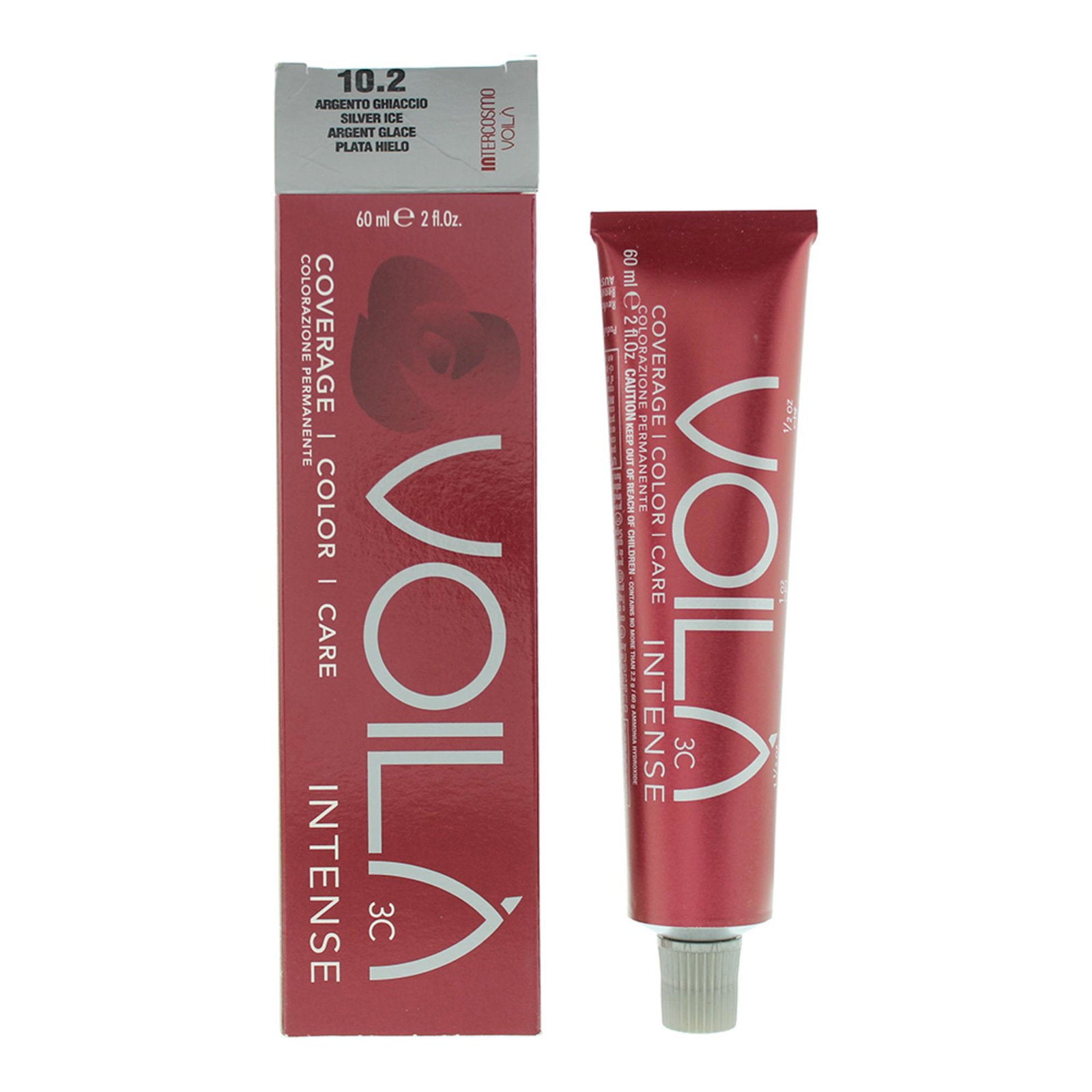 Intercosmo, Voila 3C Intense, Permanent hårfärg, 10.2 Silver Ice, 60 ml
