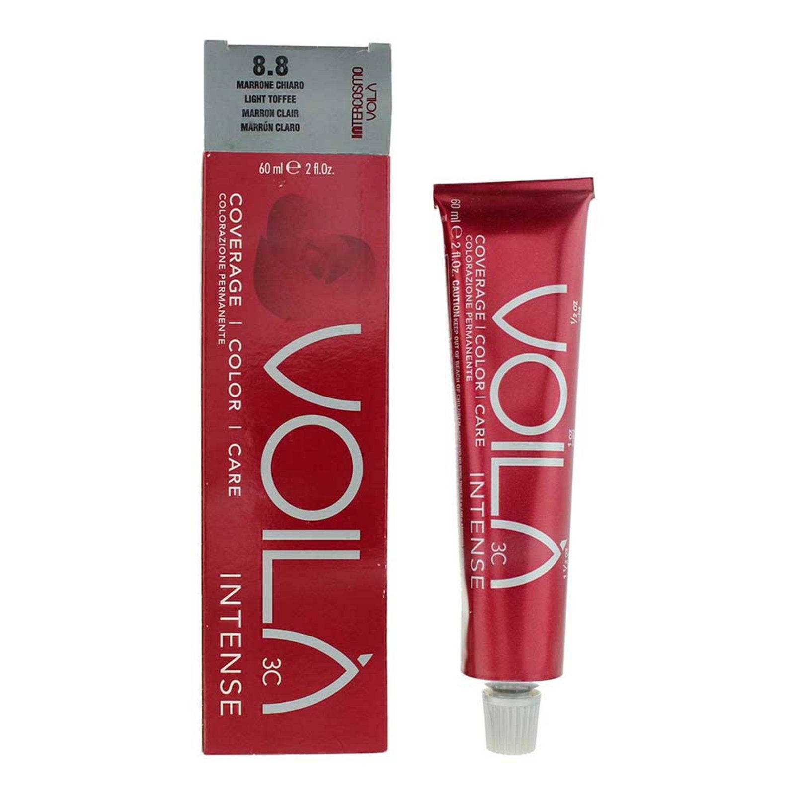 Intercosmo, Voila 3C Intense, Permanent hårfärg, 8.8 Light Toffee, 60 ml
