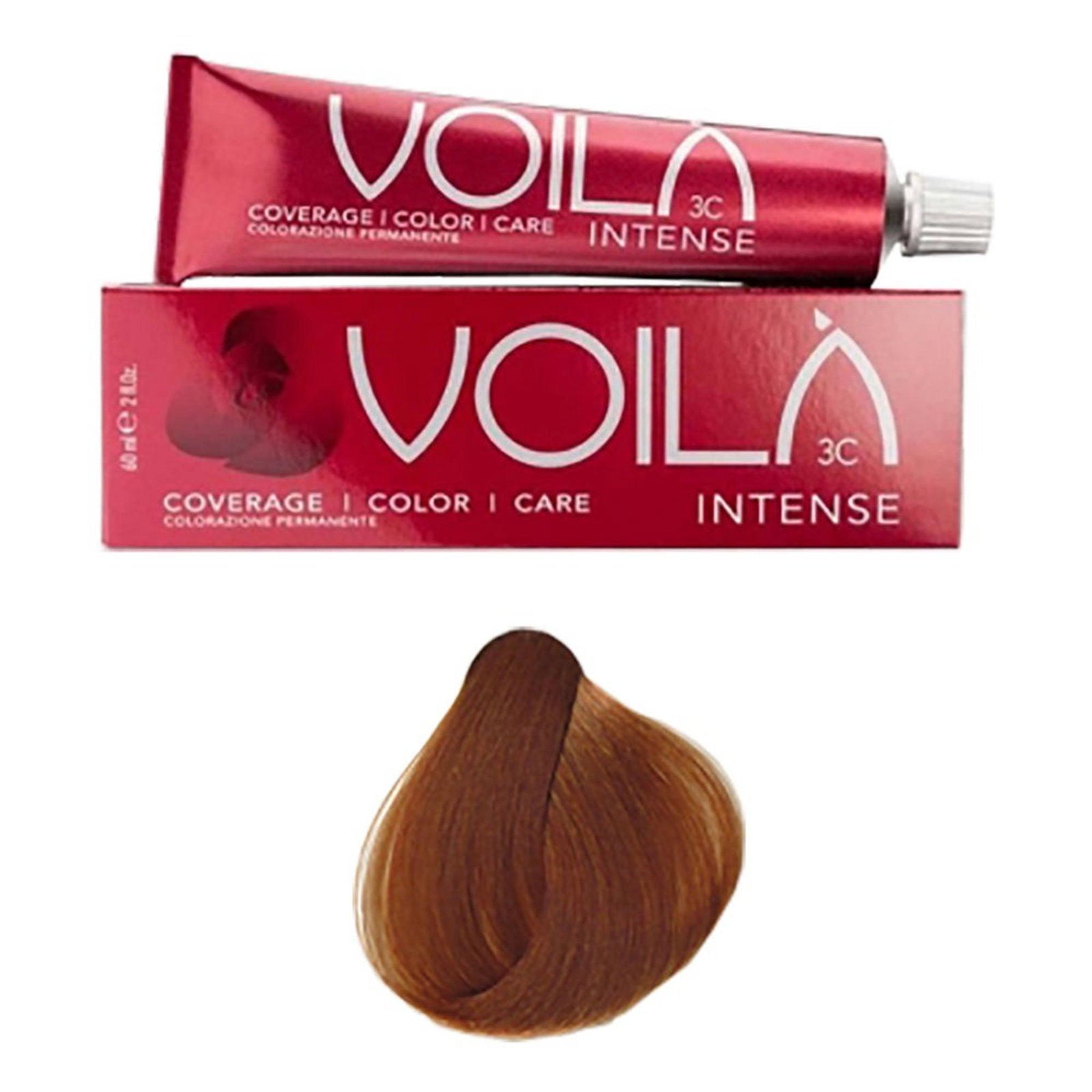 Intercosmo, Voila 3C Intense, Permanent hårfärg, 8.43 Light Copper Golden Blonde, 60 ml
