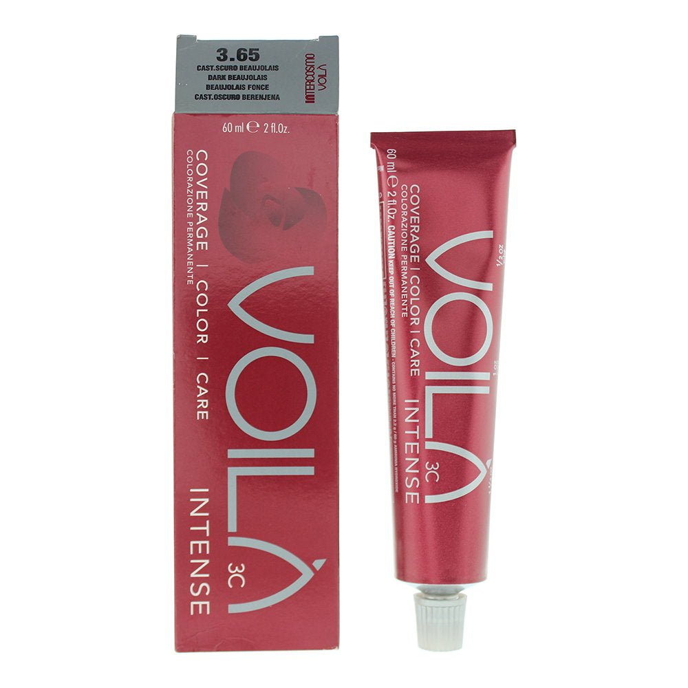 Intercosmo, Voila 3C Intense, Permanent hårfärg, 3.65 Dark Beaujolais, 60 ml