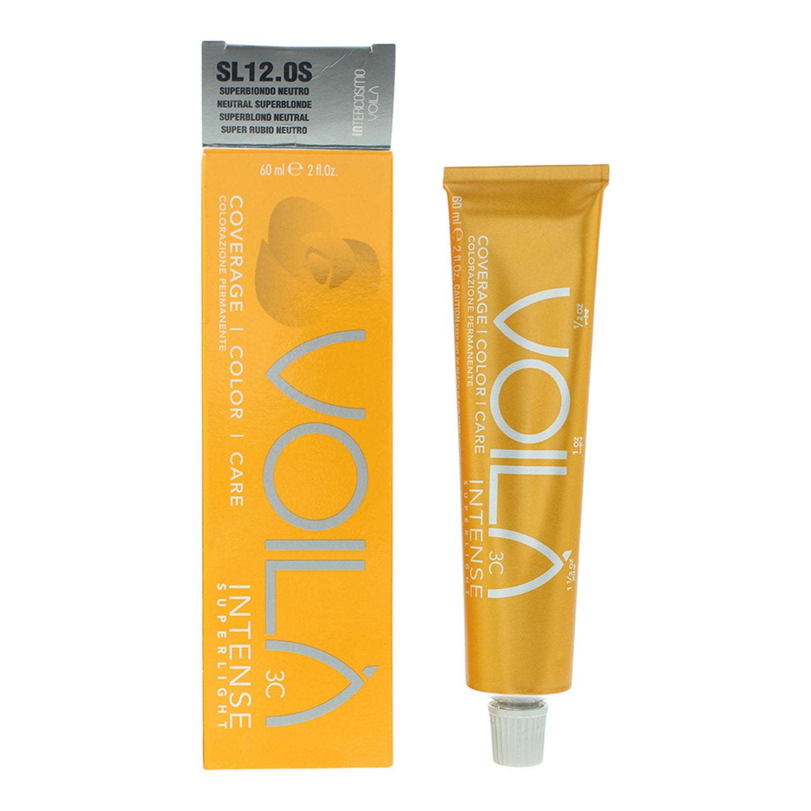 Intercosmo, Voila 3C Intense, Permanent hårfärg, SL 12.OS Neutral Superblonde, 60 ml