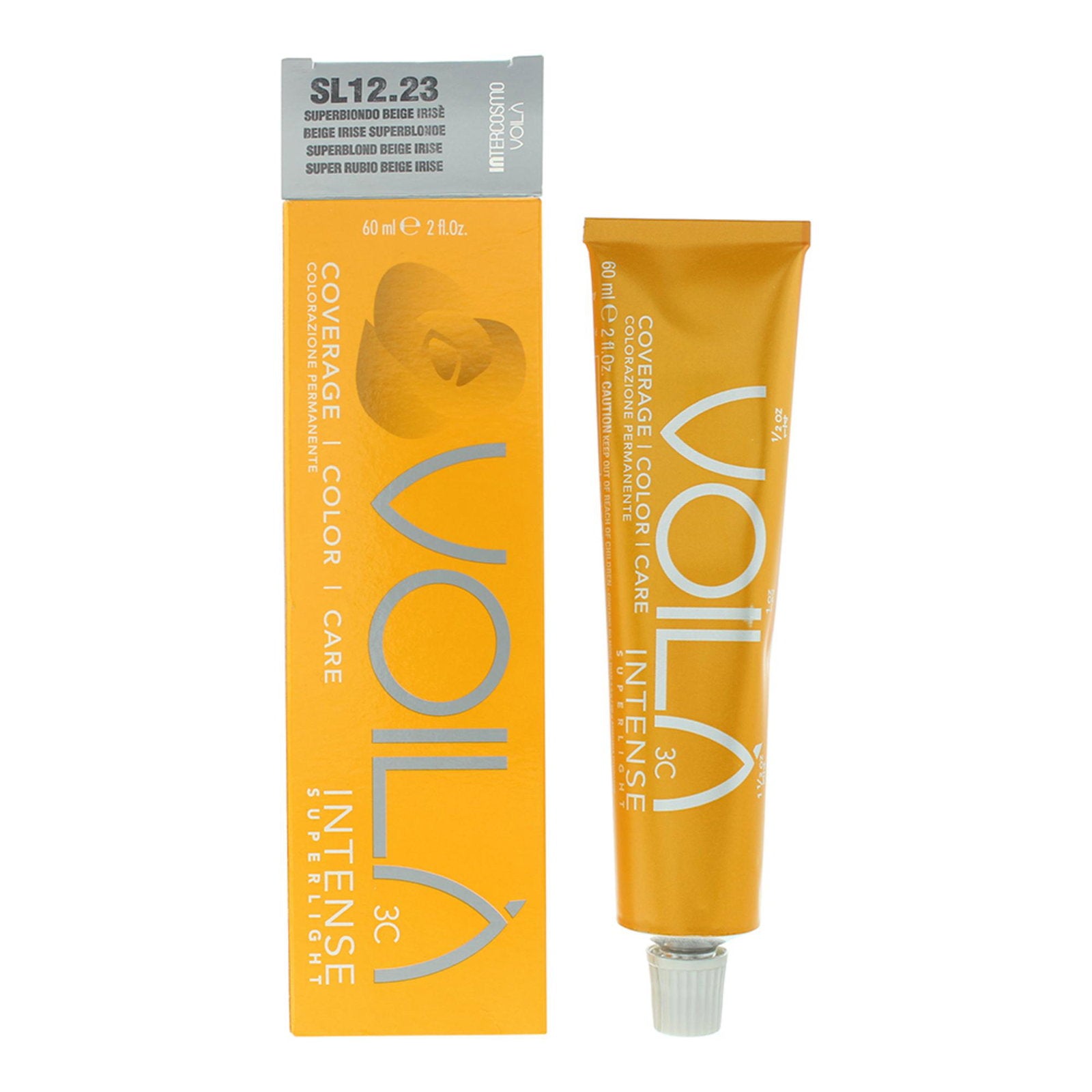 Intercosmo, Voila 3C Intense, Hårfärgningskräm mask, SL12.23 Beige Irise Superblonde, 60 ml