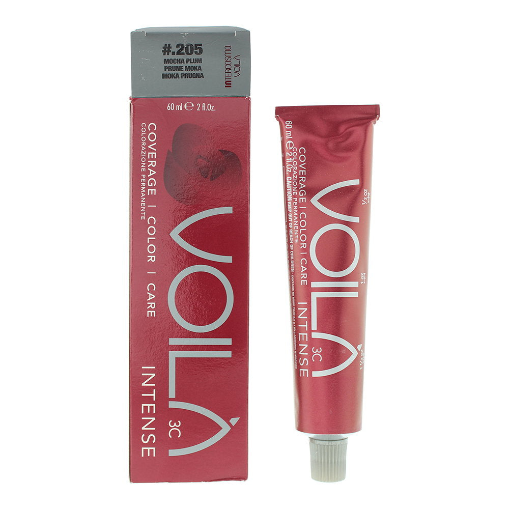 Intercosmo, Voila 3C Intense, Permanent hårfärg, 205 Mocha Plum, 60 ml