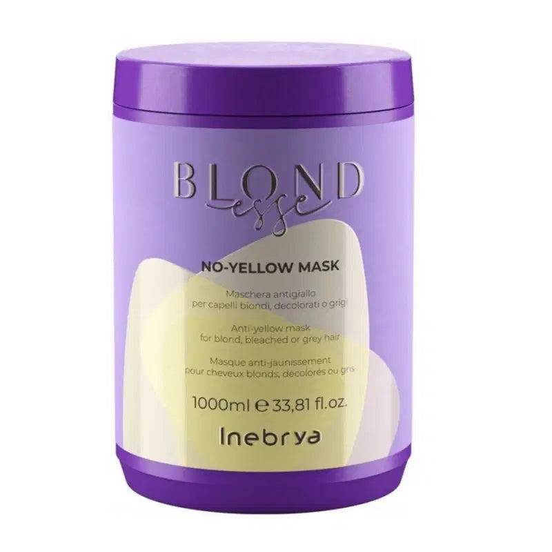 Inebrya, Blondesse No-Yellow, Hårbehandlingskräm mask, Neutralisera gula toner, 1000 ml