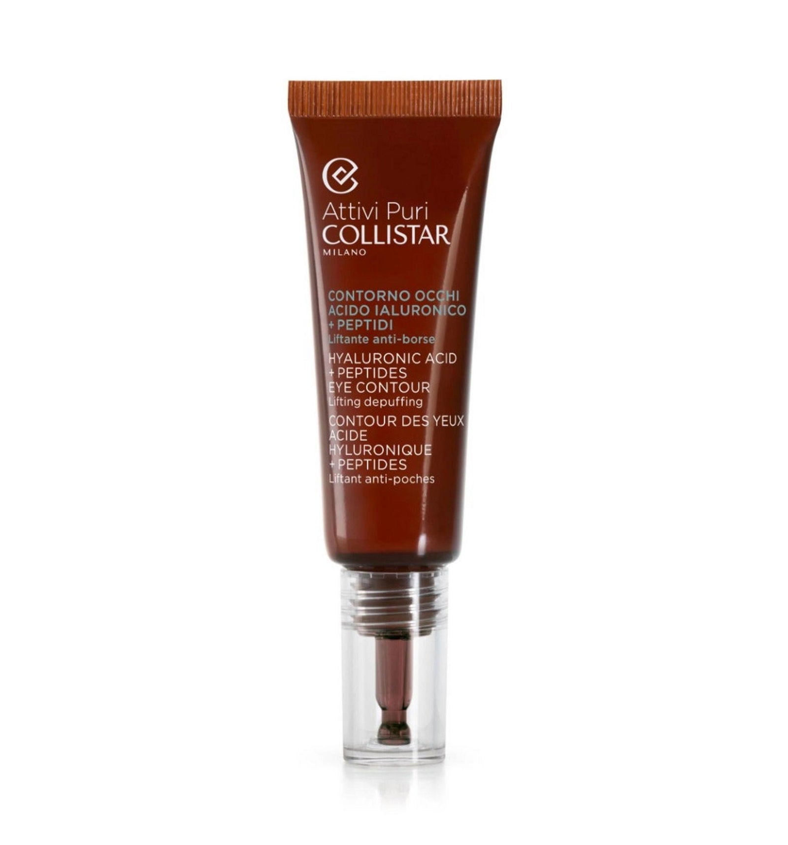 Collistar, Attivi Puri, Hyaluronic Acid + Peptide, Lyft och avsvällning, Dagligen, Ögonserum, 15 ml