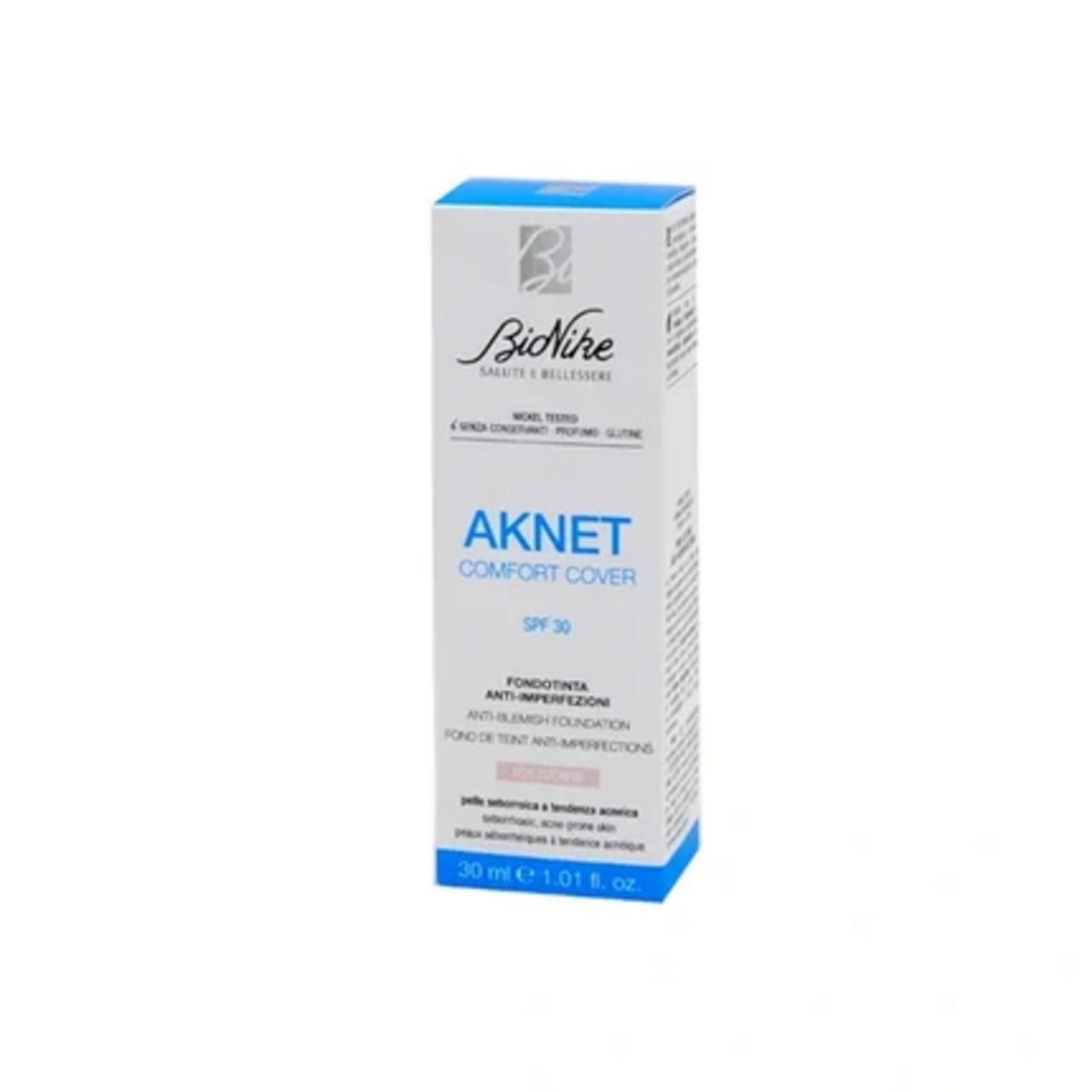 BioNike, Comfort Cover, Matte & Covering, Flytande foundation, 101, Ivoire, SPF 30, 30 ml