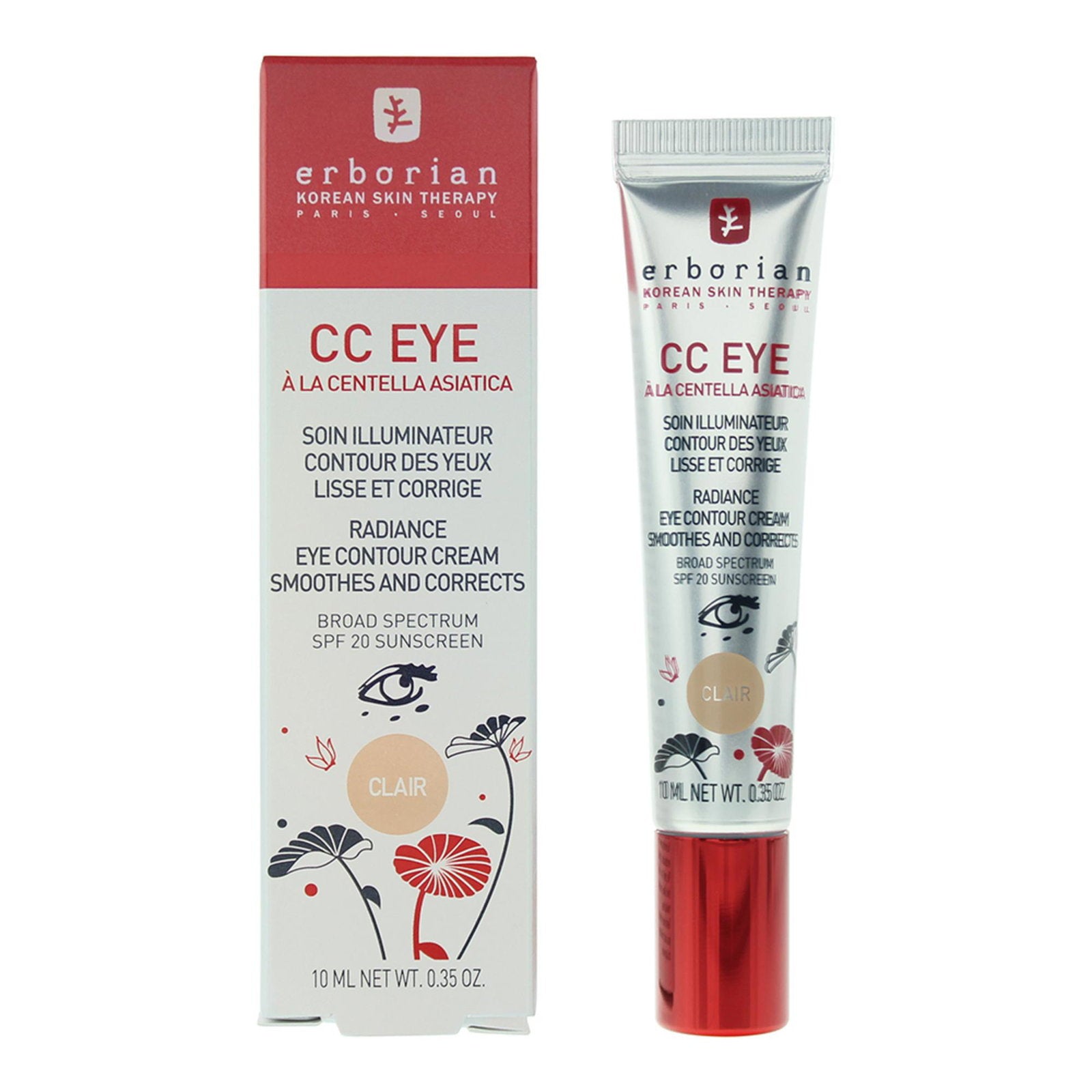 Erborian, CC, Strålglans, Ögonkräm concealer, Clair, 10 ml