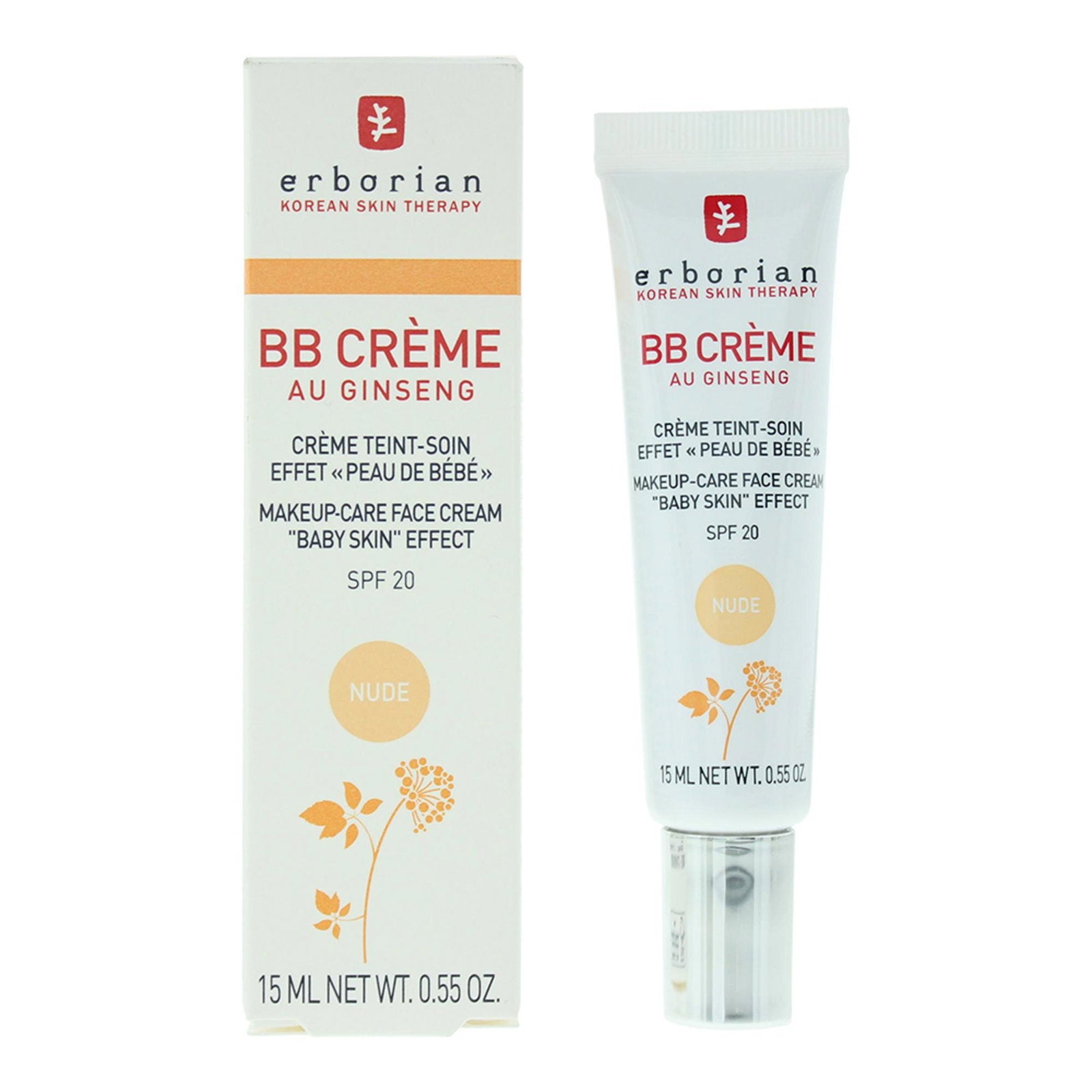 Erborian, B.B Cream, Ginseng, BB-kräm, Naken, SPF 20, 15 ml
