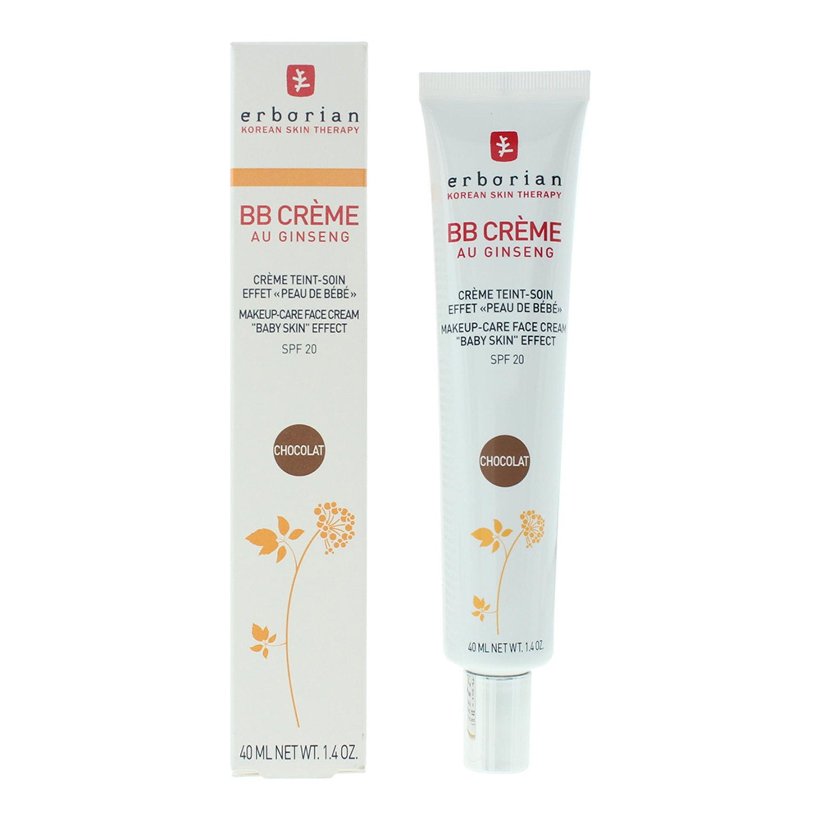 Erborian, B.B Cream, Ginseng, Matt, BB-kräm, Choklad, SPF 20, 40 ml