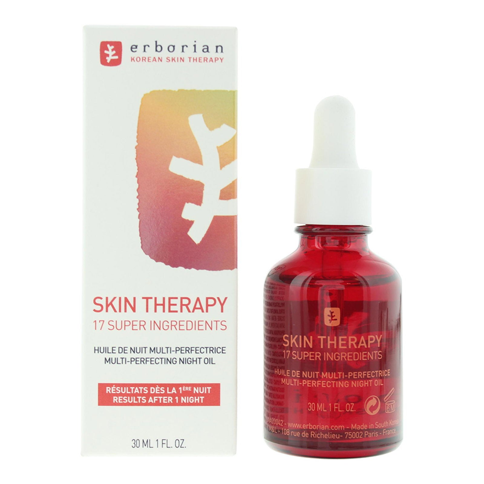 Erborian, Skin Therapy Multi Perfecting, Mot Ojämnheter, Natt, Olja, Ansikte, 30 ml