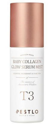 Pestelo, T3 Baby Collagen Glow Serum Mist, Hydrering, Före och efter smink, Spray, För ansiktet, 50 ml