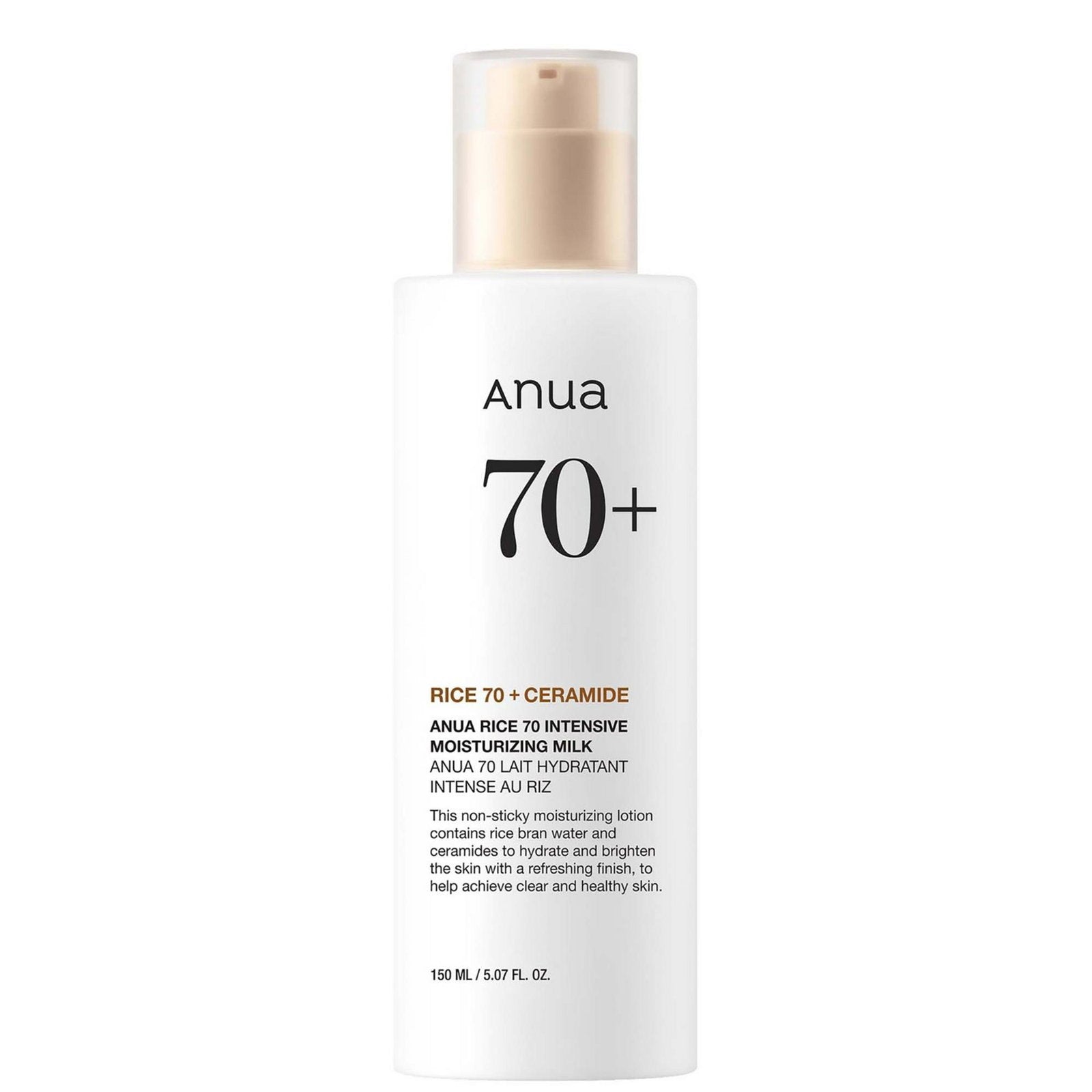 Anua, Rice 70 Glow, Rice, Intensiv återfuktning, Mjölk, För ansiktet, 150 ml