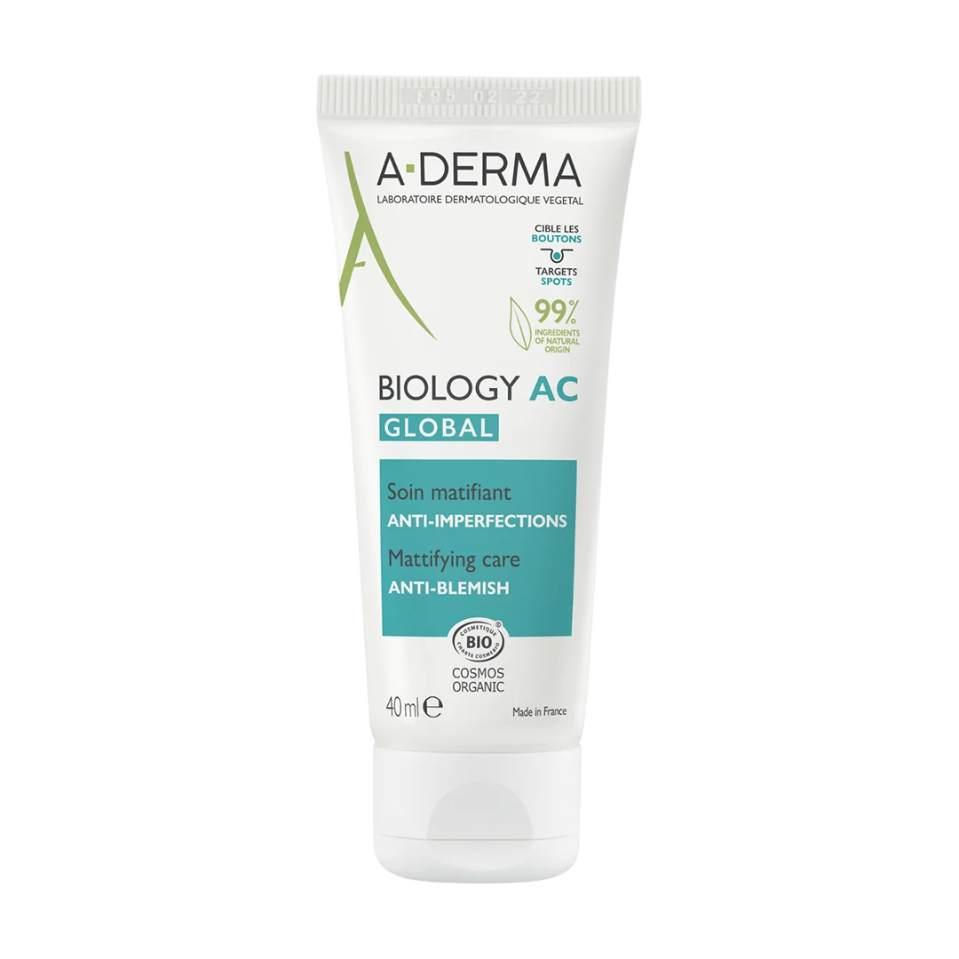 A-Derma, Biology AC, Mot Ojämnheter, Dag, Lokal behandlingskräm, Akne, Ansikte, 40 ml