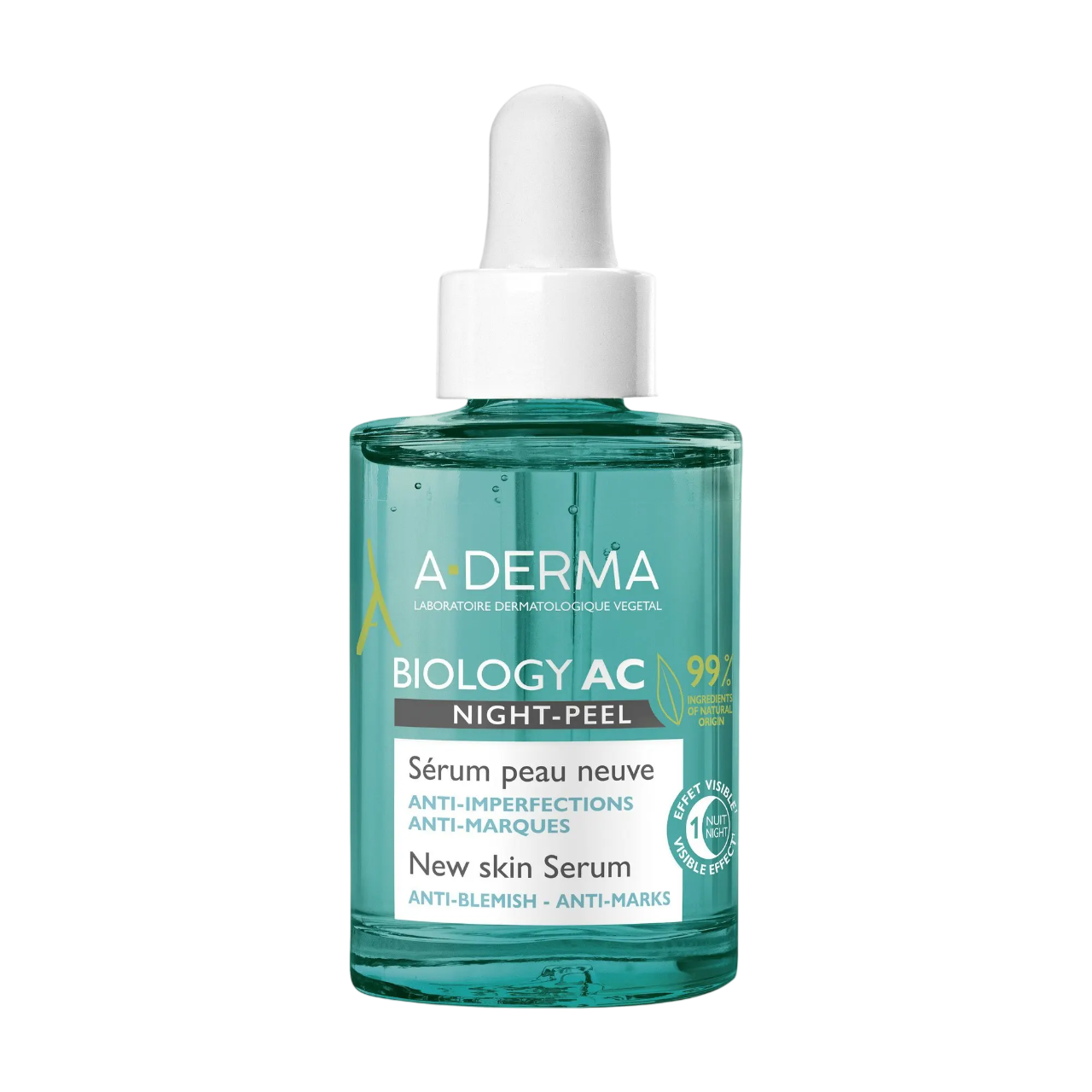 A-Derma, Biology AC, Skalning, Natt, Serum, För ansiktet, 30 ml