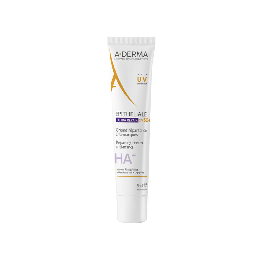 A-Derma, Epitheliale Ultra Repair, Reparation, Dagligen, Grädde, Kropp, SPF 50+, 40 ml