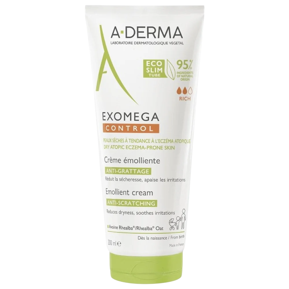 A-Derma, Exomega Control, Mjukgörare, Grädde, För ansikte & kropp, 200 ml