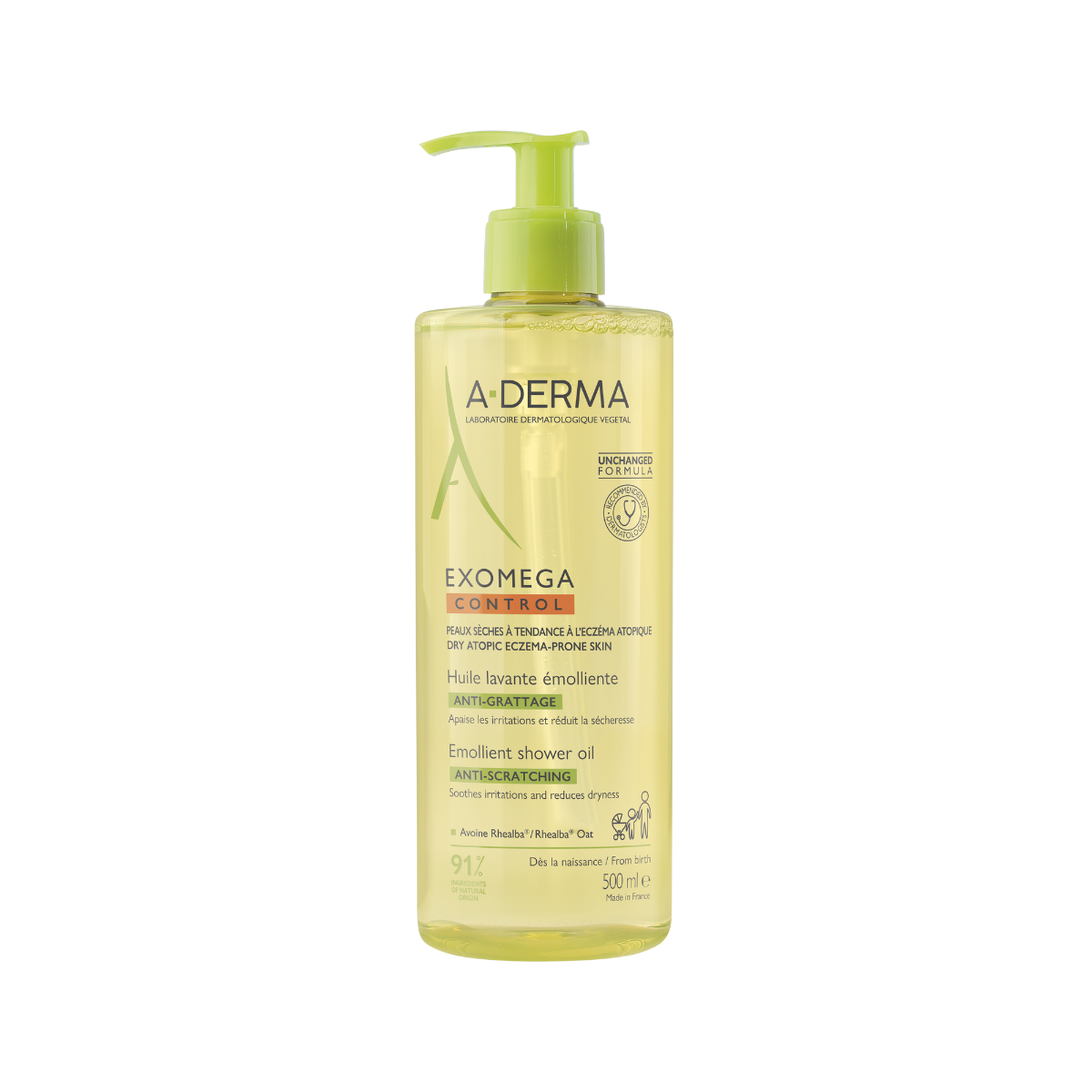 A-Derma, Exomega Control, Mjukgörare, Duscholja, För mycket torr till atopisk känslig hud, 500 ml