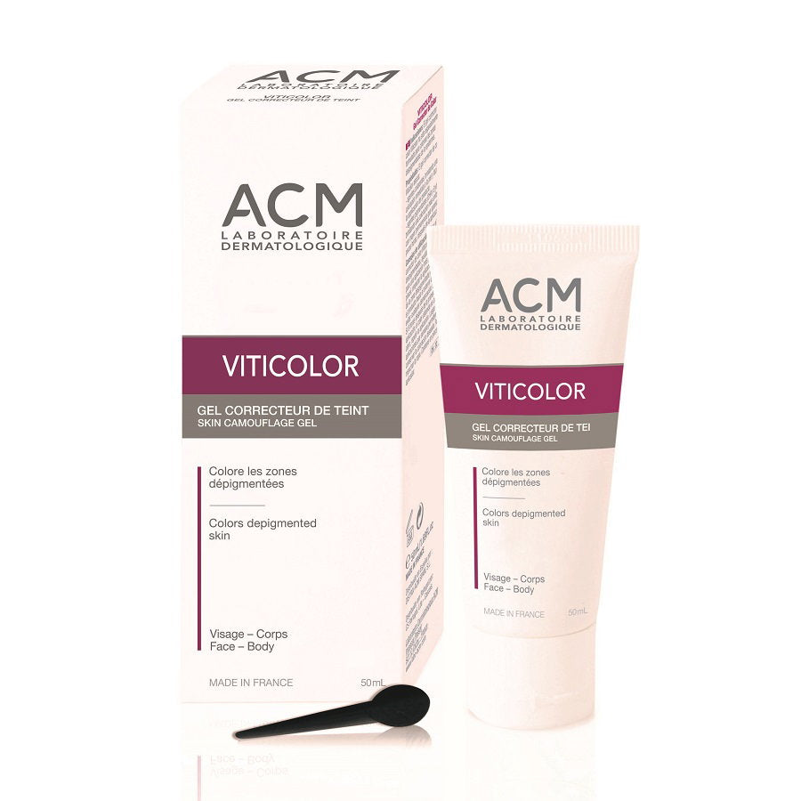 Laboratoire ACM, Viticolor, Pigmentkorrigering, Lokal behandlingsgel, För fläckar och pigment, För ansikte & kropp, 50 ml