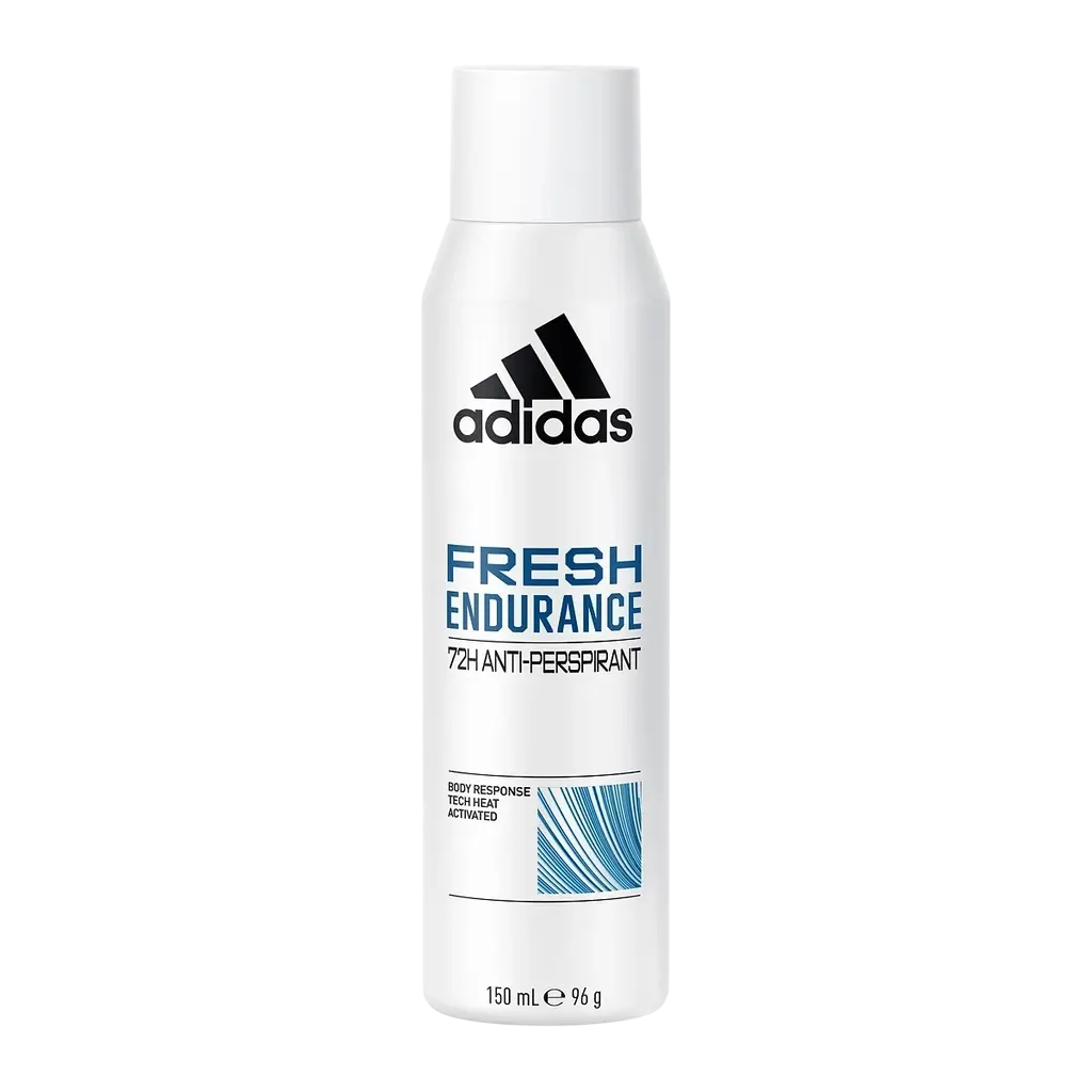 Adidas, Fresh Endurance, Vegan, Alkoholfri, Skonsam mot huden, Färsk, aromatisk med träiga noter, Deodorantspray, För män, 150 ml
