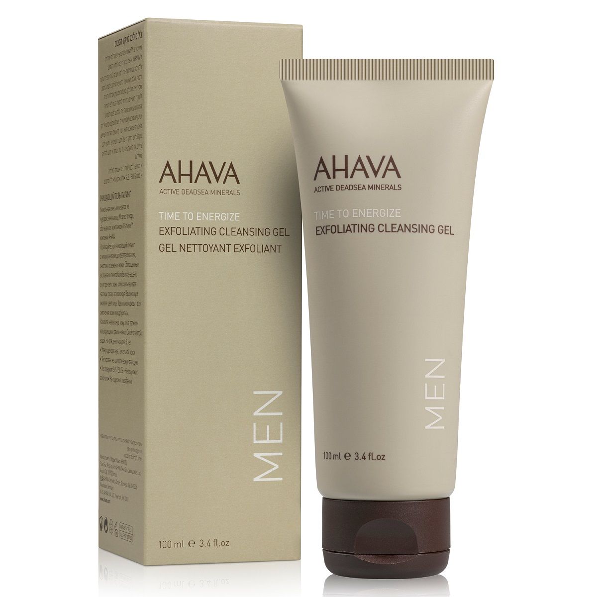 Ahava, Time to Energize, Parabenfri, Exfoliering, Rengöringsgel, För ansiktet, 100 ml