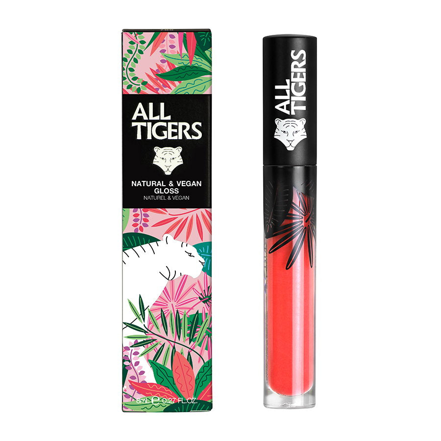 All Tigers, Natural & Vegan, Naturlig, Skinande, Läppglans, 701, Dröm större, 8 ml
