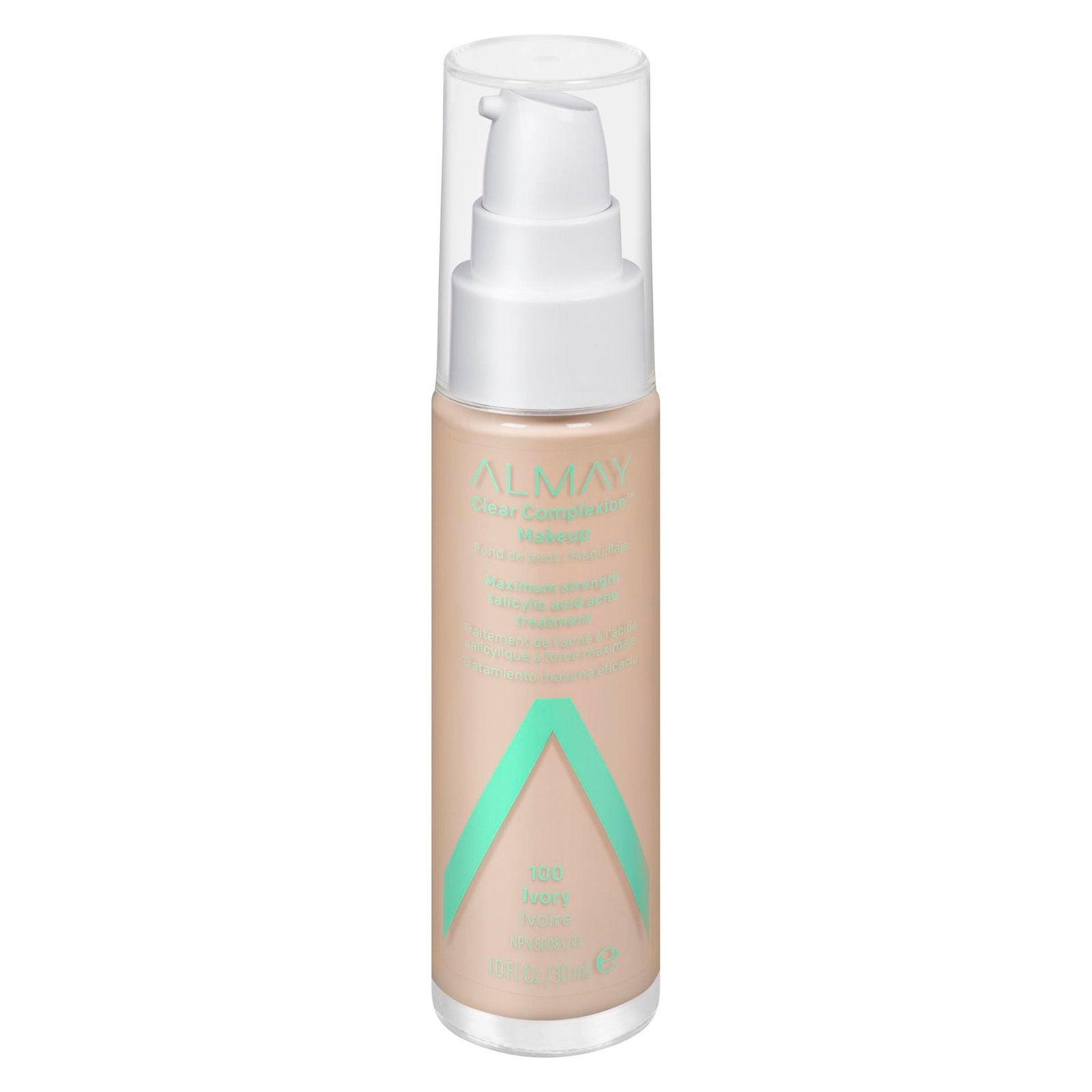 Almay, Clear Complexion, Salicylsyra, Flytande foundation, 100, Elfenben, 30 ml