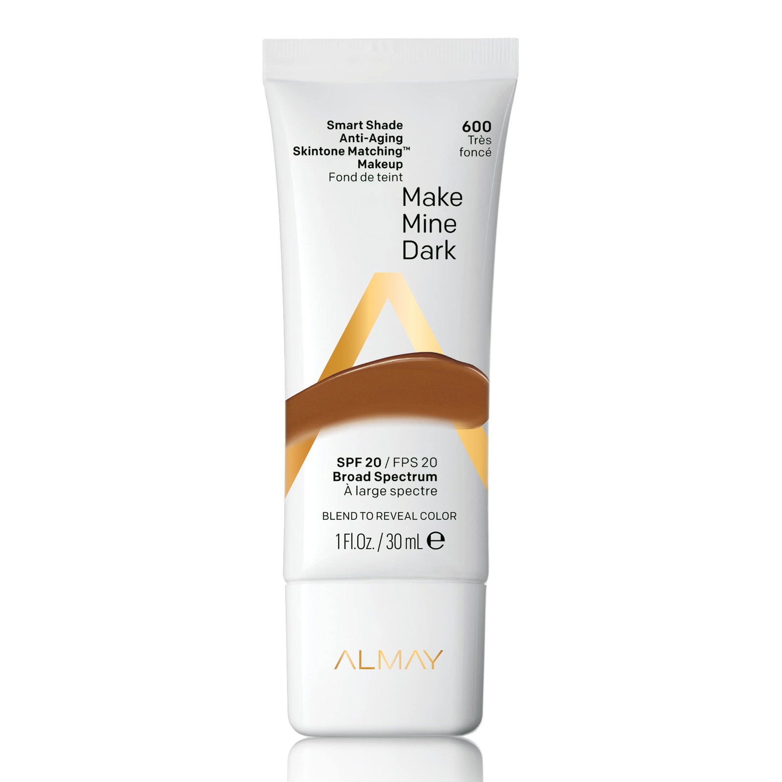 Almay, Smart Shade, Tone-matching, Flytande foundation, 600, Make Mine Dark, 20 SPF, 30 ml