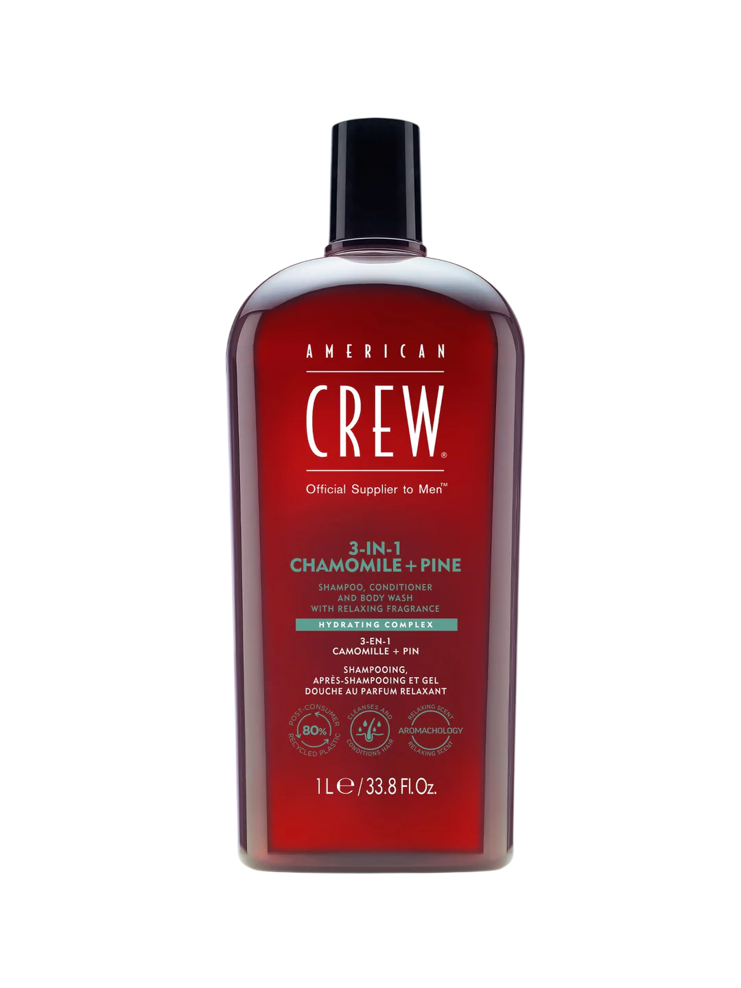 American Crew, 3-In-1, Chamomile & Pine, Hårschampo, balsam & duschgel 3-i-1, Återfuktande, 250 ml