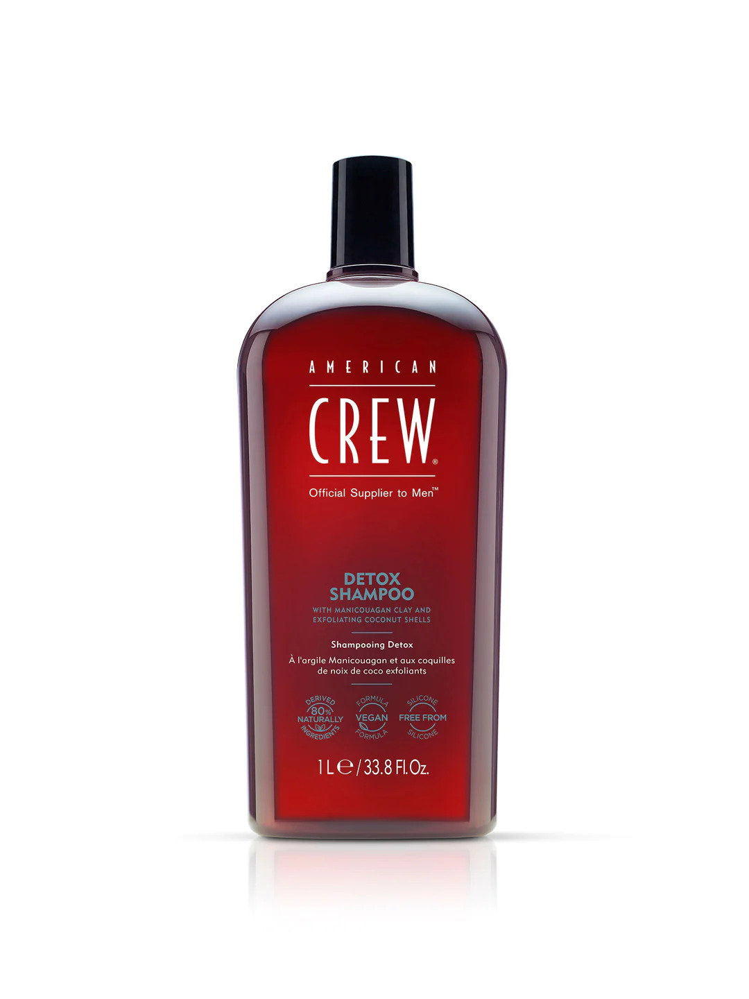 American Crew, Detox, Vegan, Schampo, För reglering av överflödig talg, 1000 ml