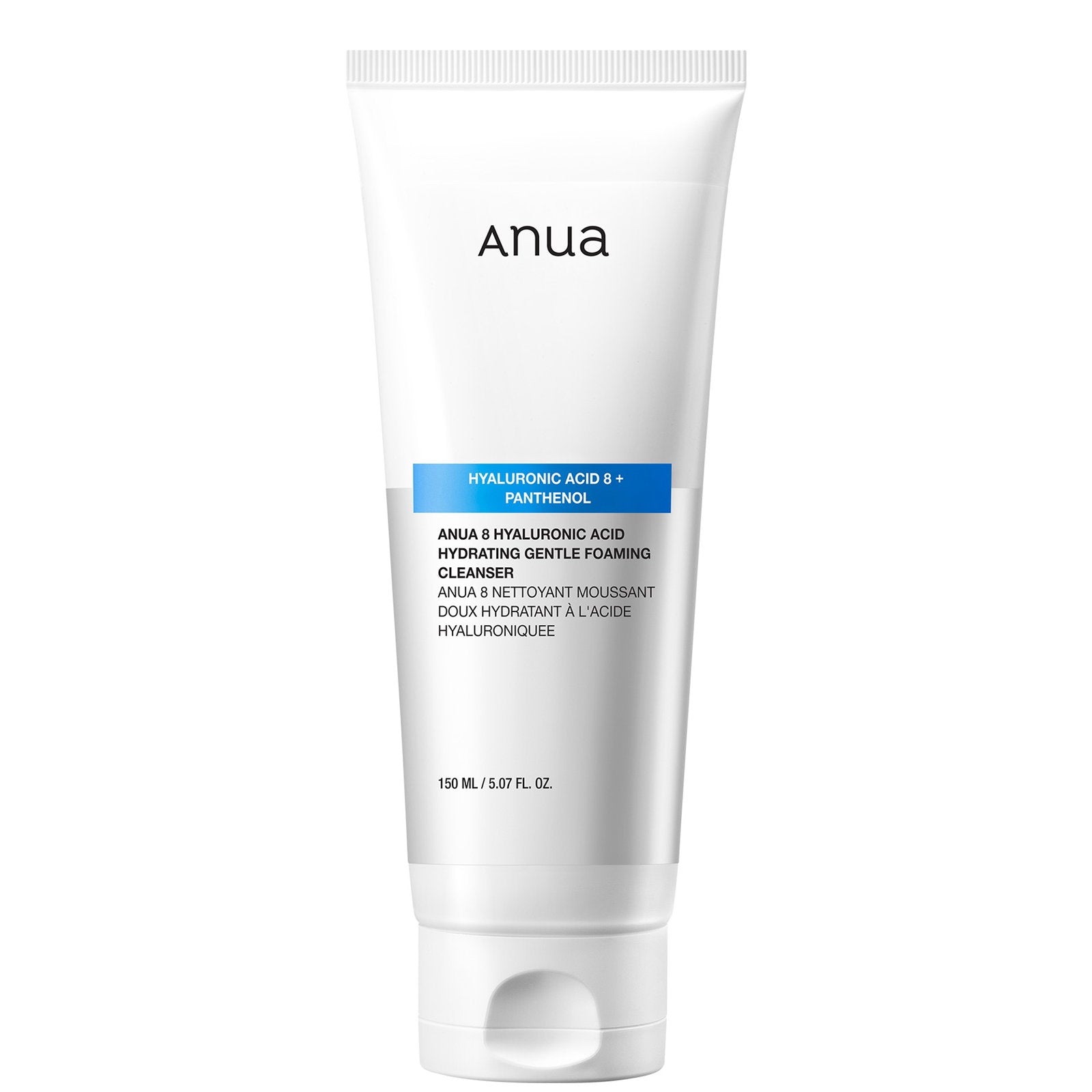 Anua, Glow, 8 Hyaluronsyra + Panthenol, Återfuktande, Rengöringsskum, 150 ml