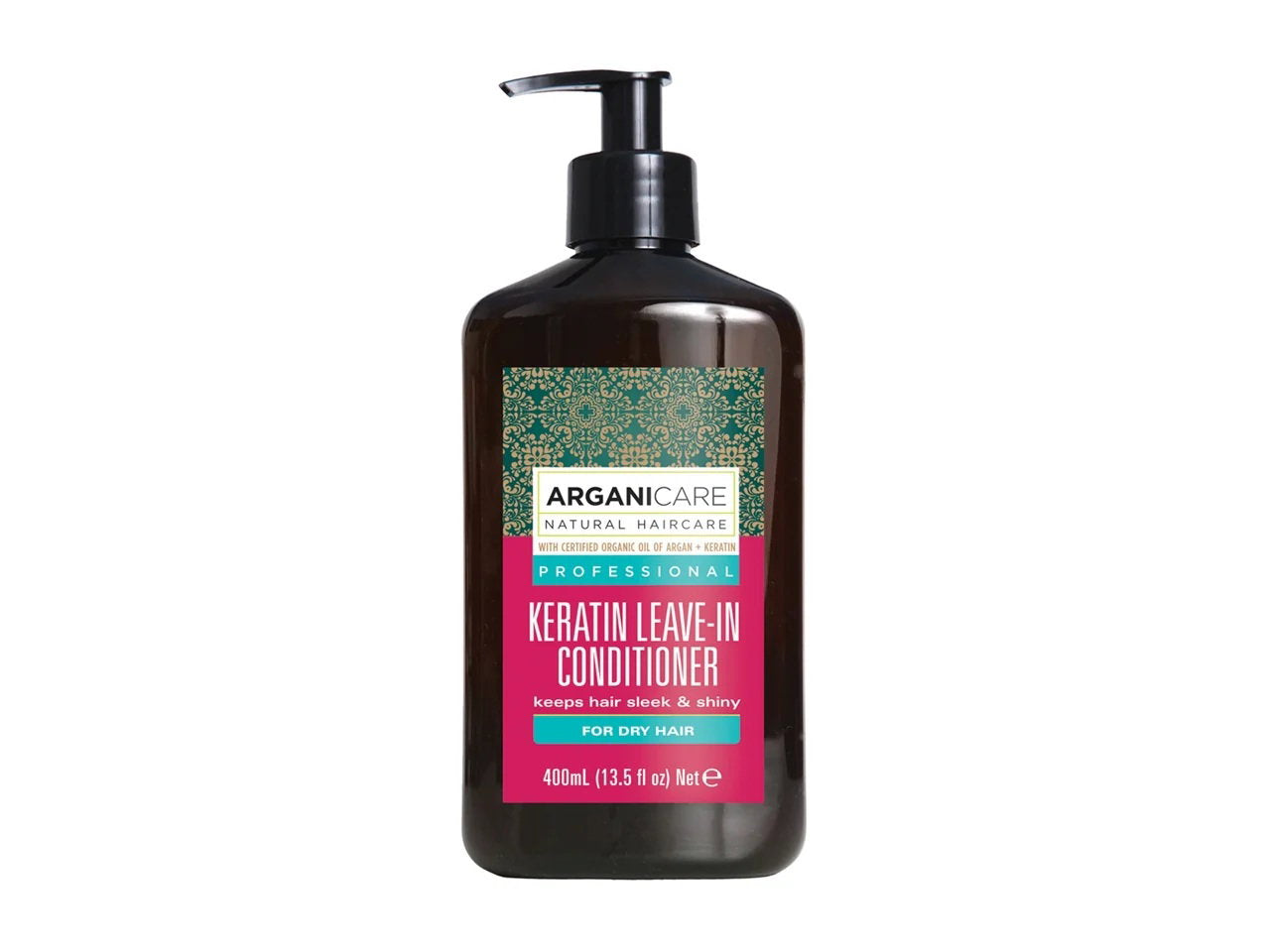 Arganicare, Keratin, Leave-in balsam, Skinande, 400 ml