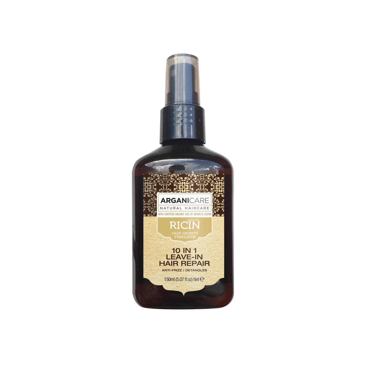Arganicare, 10 in 1 Ricin, Leave-in balsam, Detangling & Anti-Frizz, 150 ml