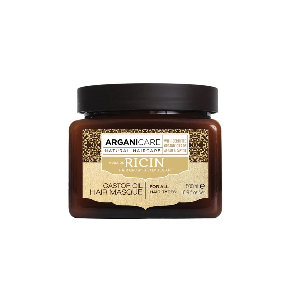 Arganicare, Ricin, Hårbehandlingskräm mask, För tillväxtstimulering, 500 ml