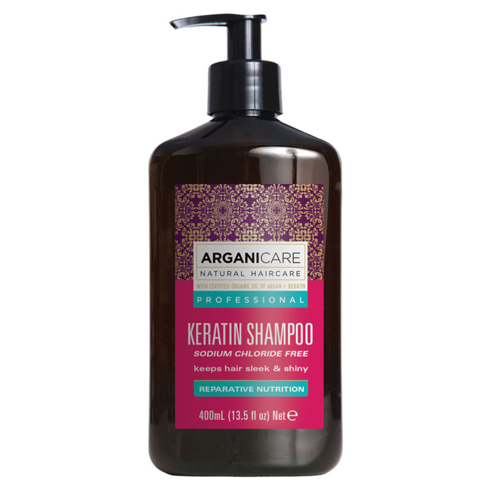 Arganicare, Keratin, Hårschampo, Repairing & Nourishing, 400 ml