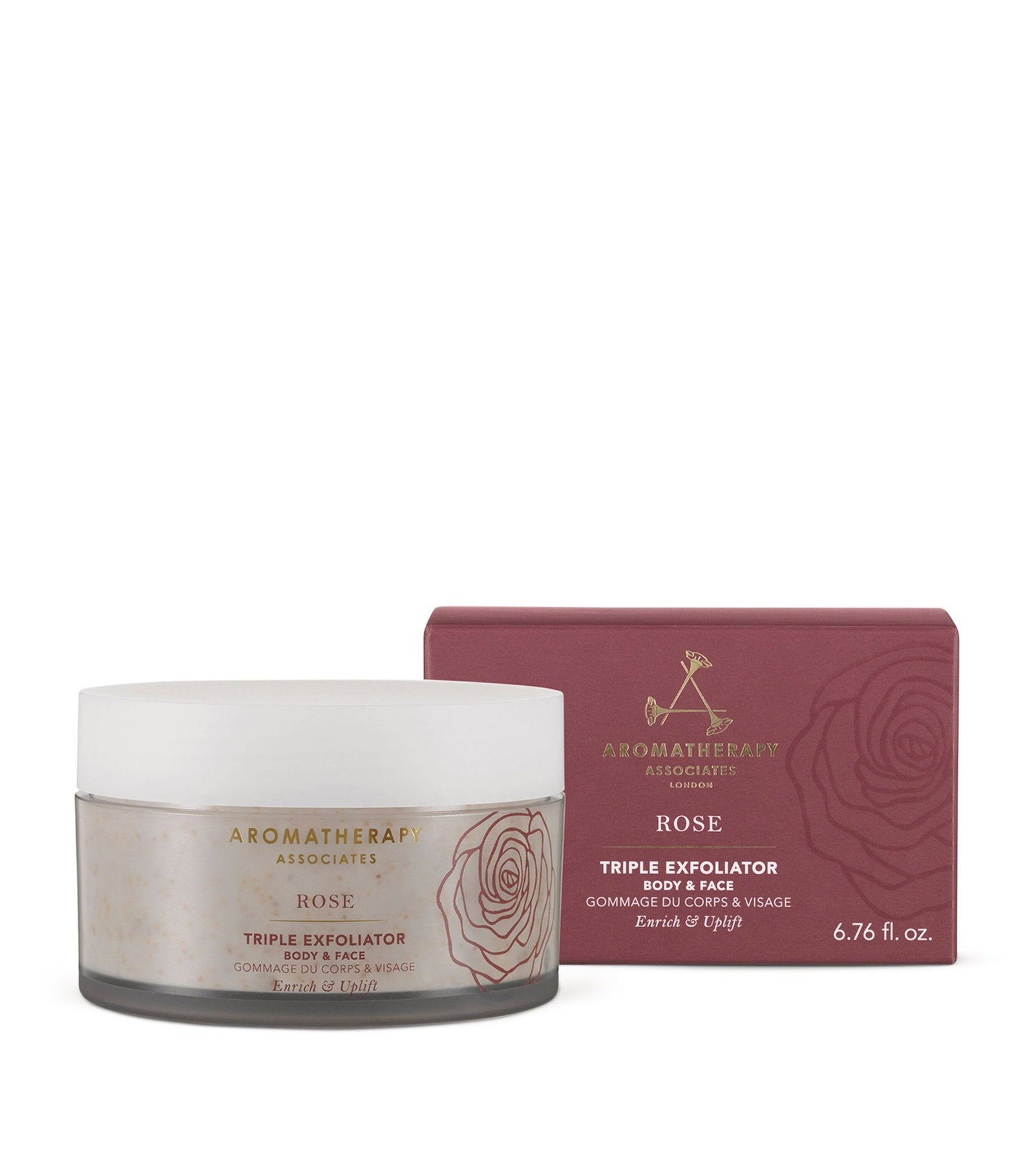 Aromatherapy Associates, Rose, Naturliga eteriska oljor, Exfolierande skrubb, 200 ml