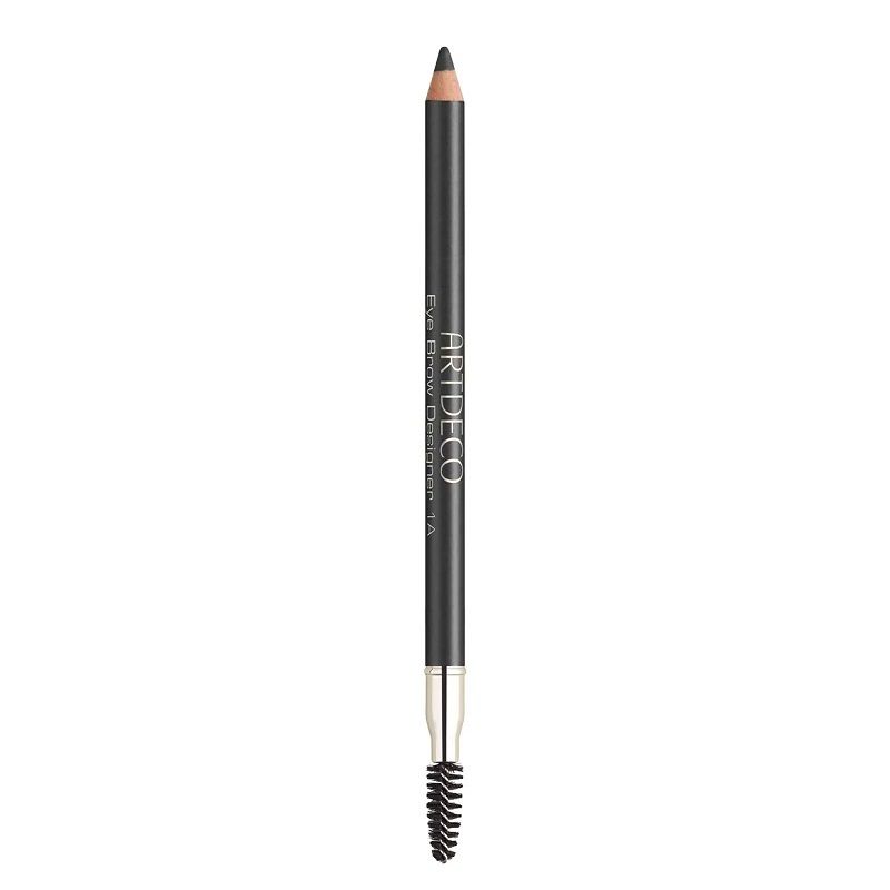ArtDeco, Eyebrow Designer, Definition, Ögonbrynskräm penna & borste 2-i-1, 1A, Mjuk svart, 1 g