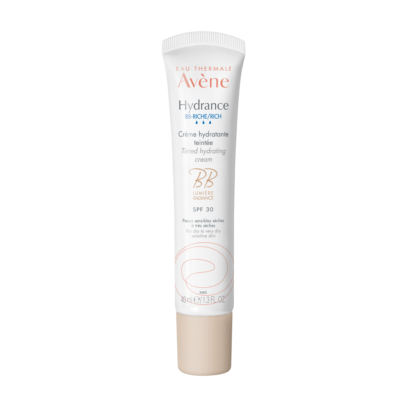 Avene, Hydrance Rich, Återfuktande, Färgad fuktighetskräm, Ljus, SPF 30, 40 ml