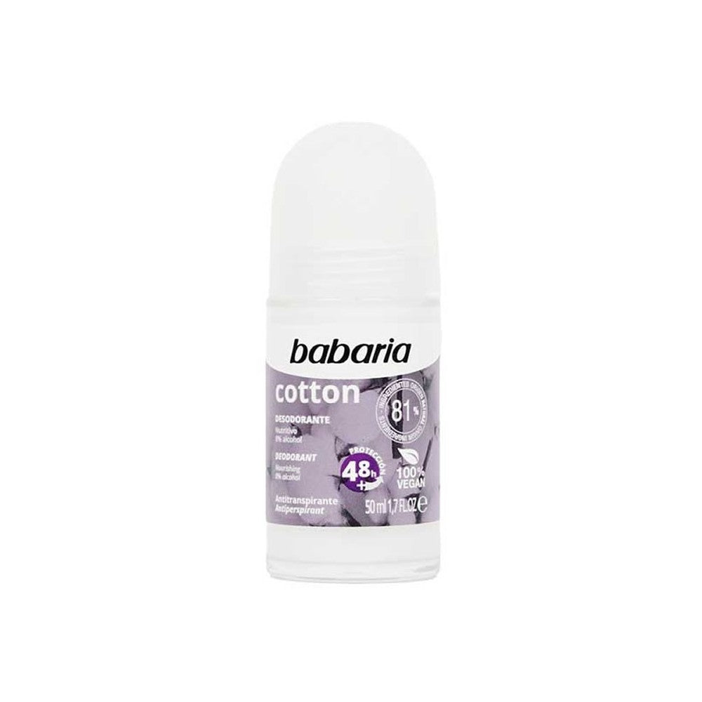 Babaria, Cotton, 48h Protection, Deodorant roll-on, För kvinnor, 50 ml
