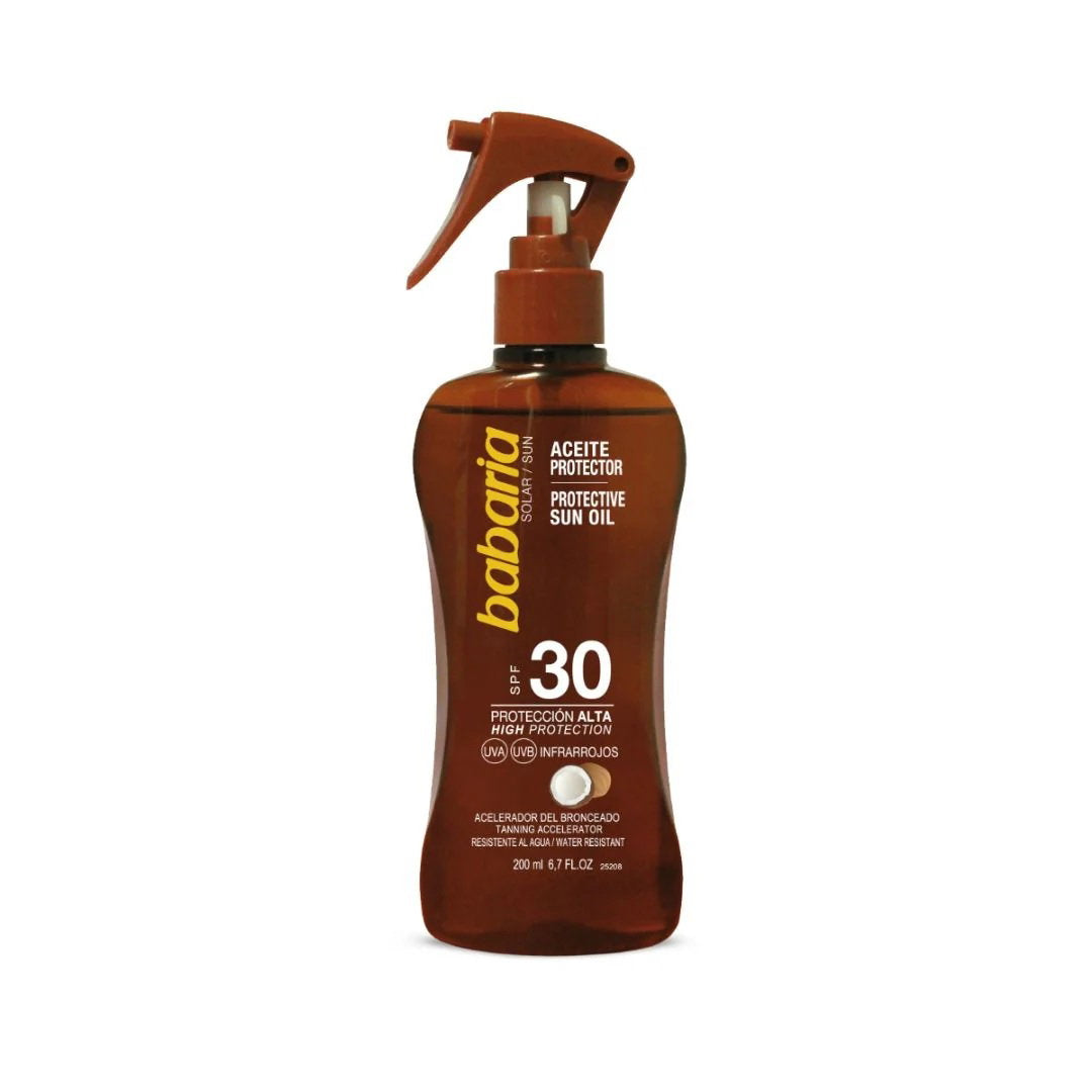 Babaria, Protective, Protecting & Nourishing, Innan sol exponering, Olja, SPF 30, 200 ml