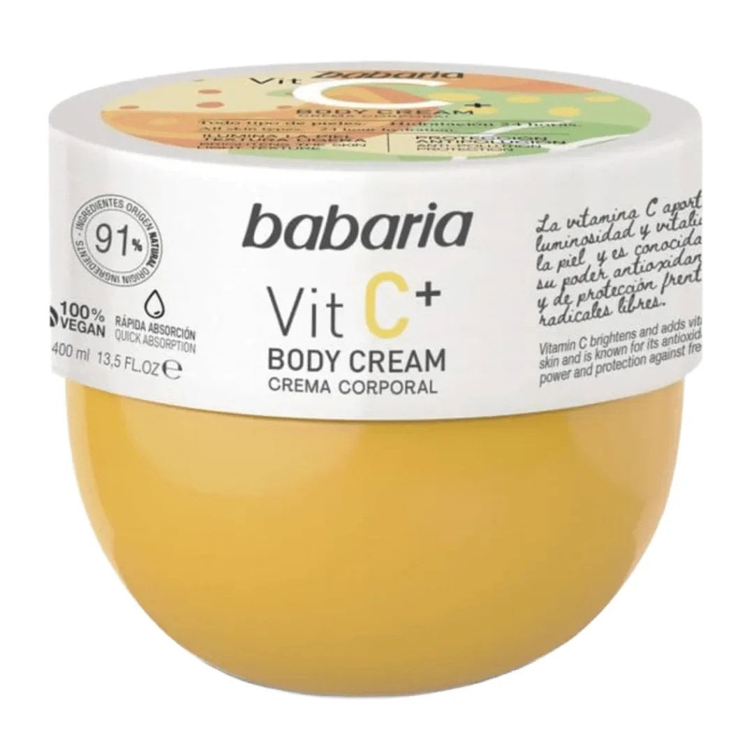 Babaria, Vitamin C, Återfuktande och näringsgivande, Kroppskräm, Dagligen, 400 ml