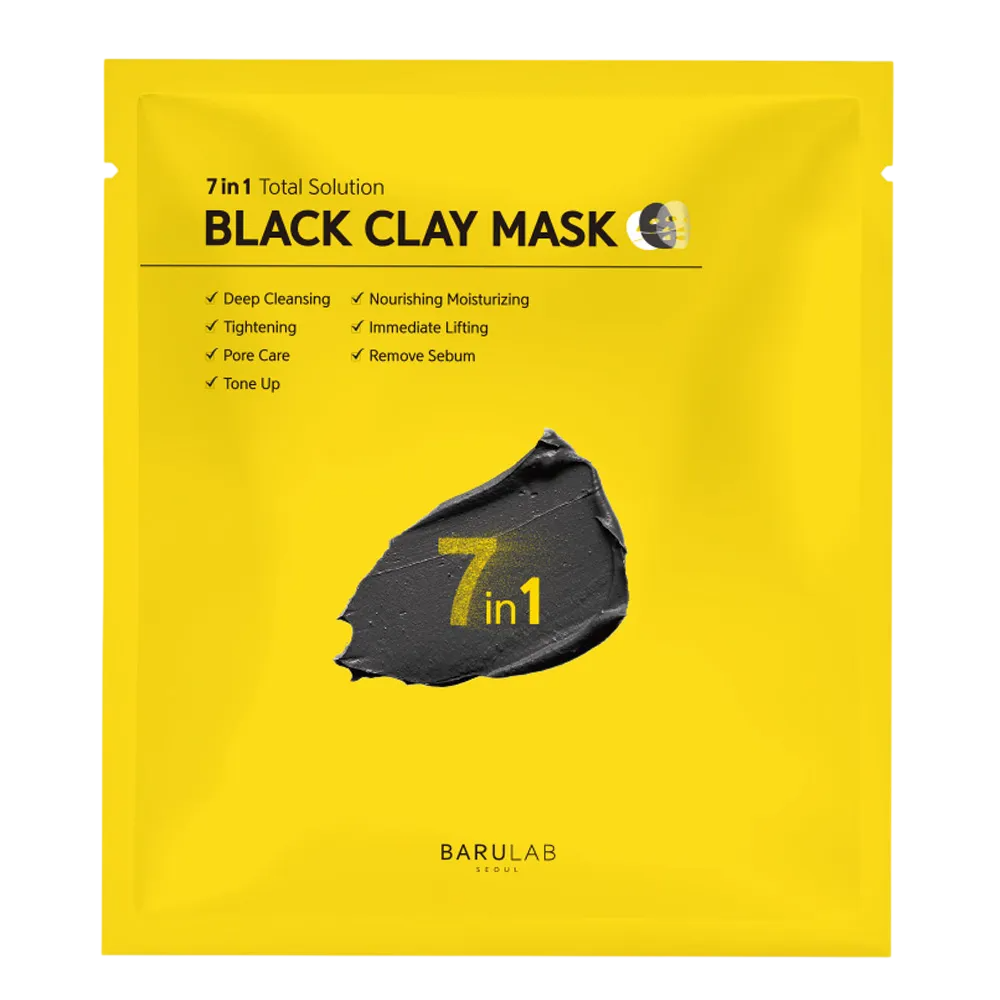 Barulab, 7 In 1 Total Solution, Lera, Eliminerar orenheter, Ansiktsmask, För ansiktet, 18 g
