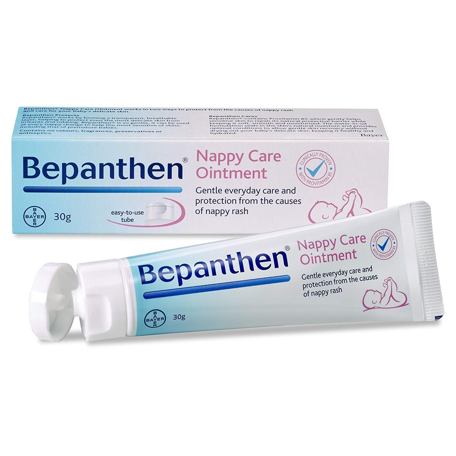 Bayer, Bepanthen, Mot irritation, Grädde, Blöjområde, 30 ml