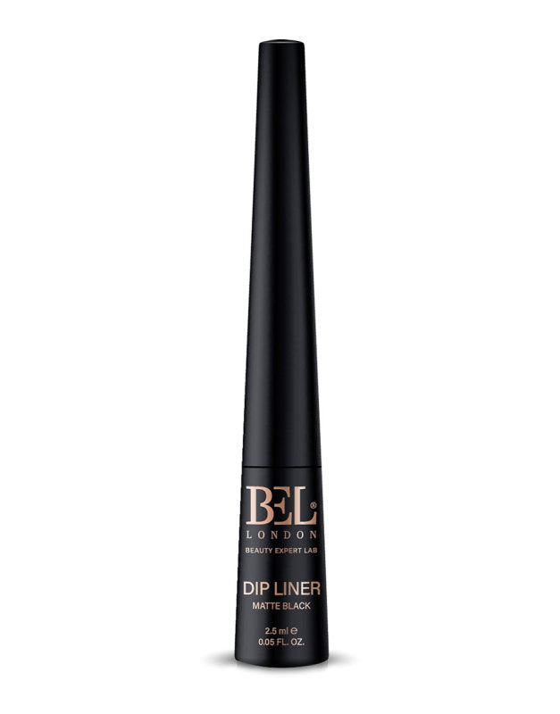 Bel London, Dip Liner, Vatten, Vattentät, Färg, Konturering, Flytande eyeliner, Mattsvart, 2.5 ml