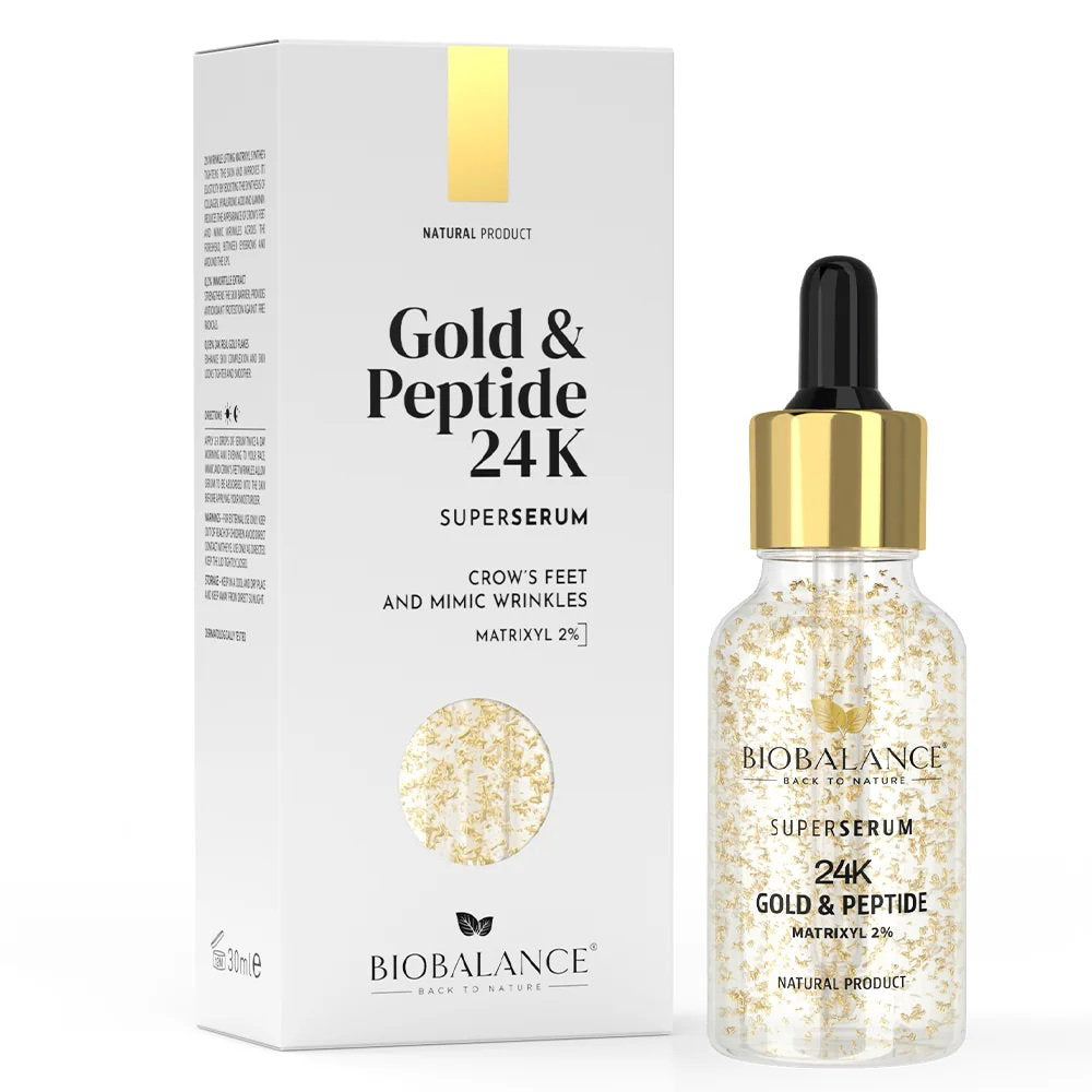 Bio Balance, Gold & Peptide 24K, Firming & Anti-Wrinkle, Dag & Natt, Serum, För ögon- och läppkontur, 30 ml