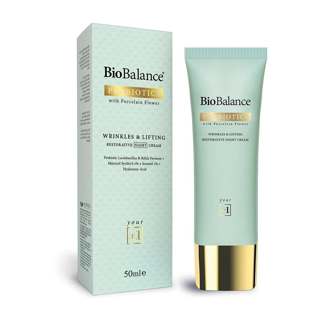 Bio Balance, Wrinkle & Lifting Restorative, Firming & Anti-Wrinkle, Natt, Grädde, För ansikte & hals, 50 ml