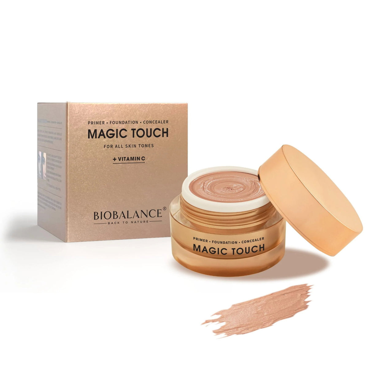Bio Balance, Magic Touch, Brightening & Covering, Primer, concealer och foundation 3-i-1, Medium, 30 ml