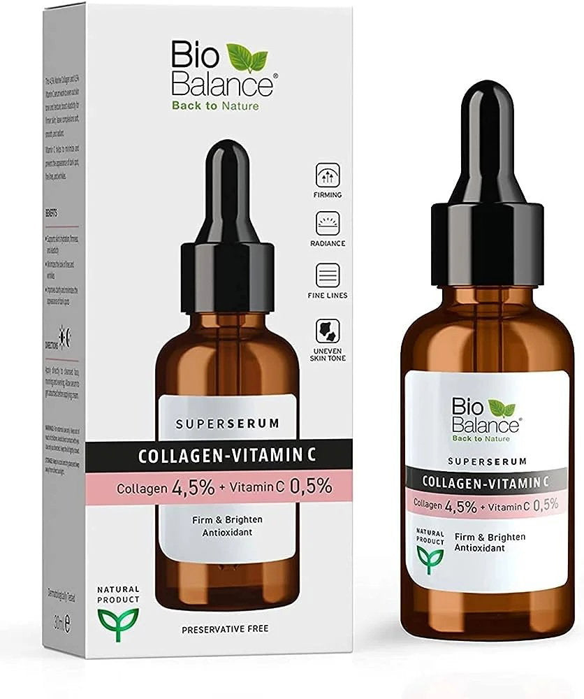 Bio Balance, Collagen-Vitamin C, Firming & Brightening, Dag & Natt, Serum, För ansiktet, 30 ml