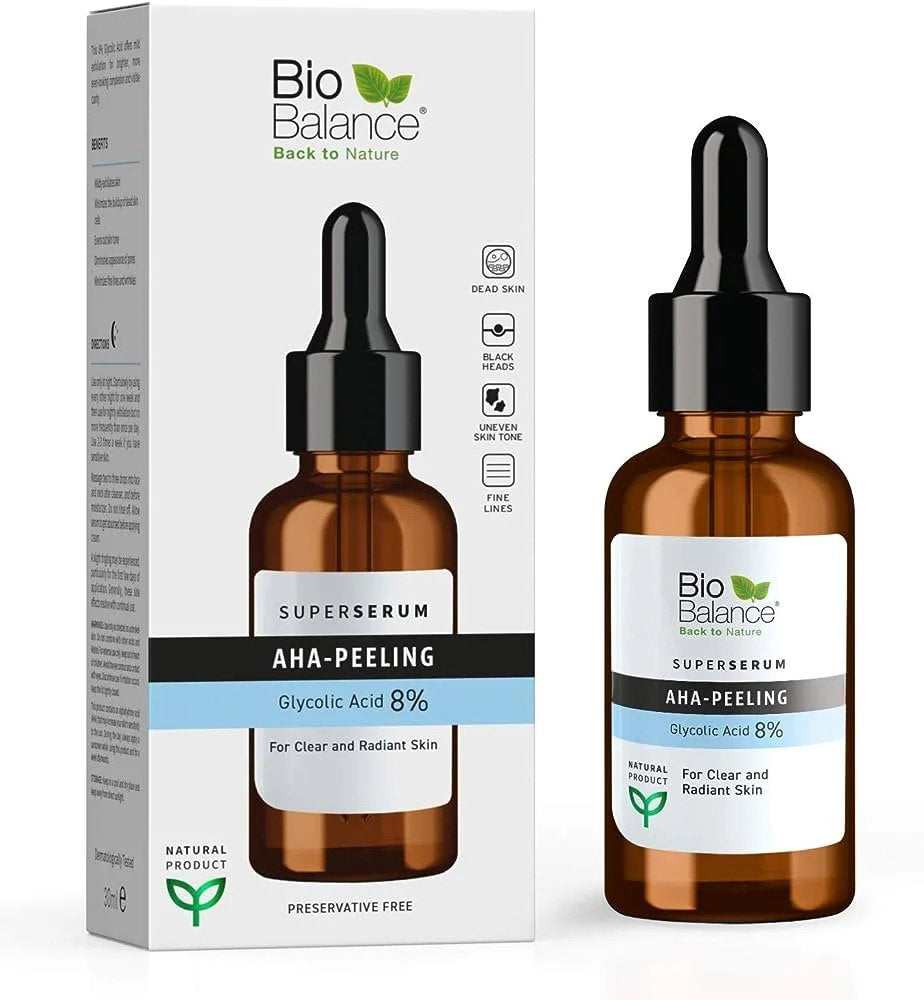 Bio Balance, AHA-Peeling, Exfoliating & Brightening, Natt, Serum, För ansiktet, 30 ml