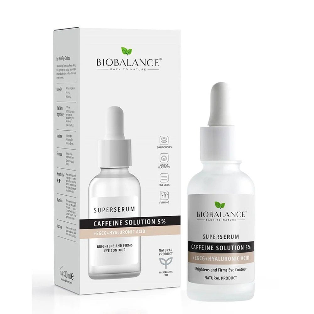 Bio Balance, Caffeine Solution 5%, Hydrating & Firming & Brightening, Dag & Natt, Ögonserum, 30 ml