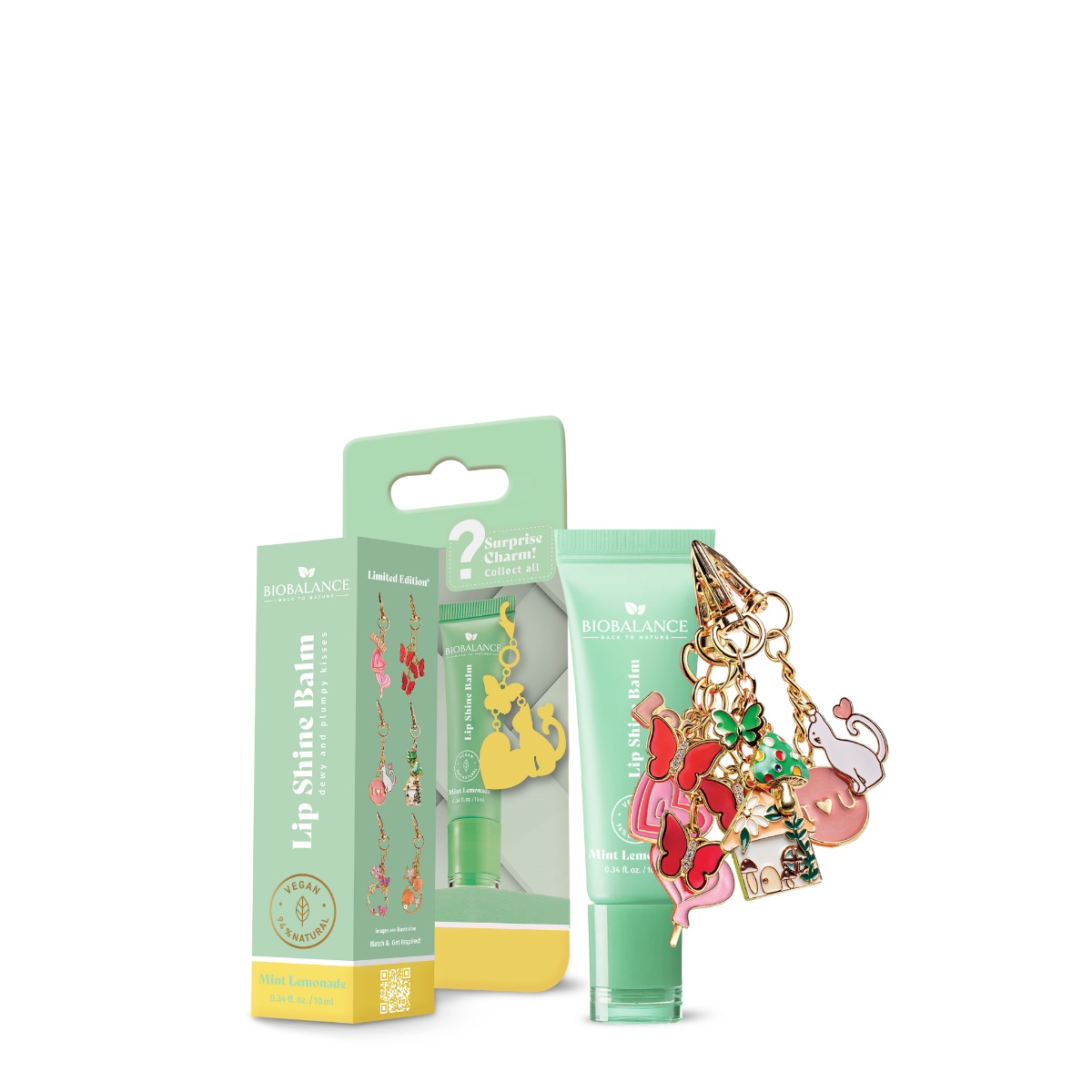 Bio Balance, Mint Lemonade, Hydrating & Volumizing, Läppbalsam, 10 ml